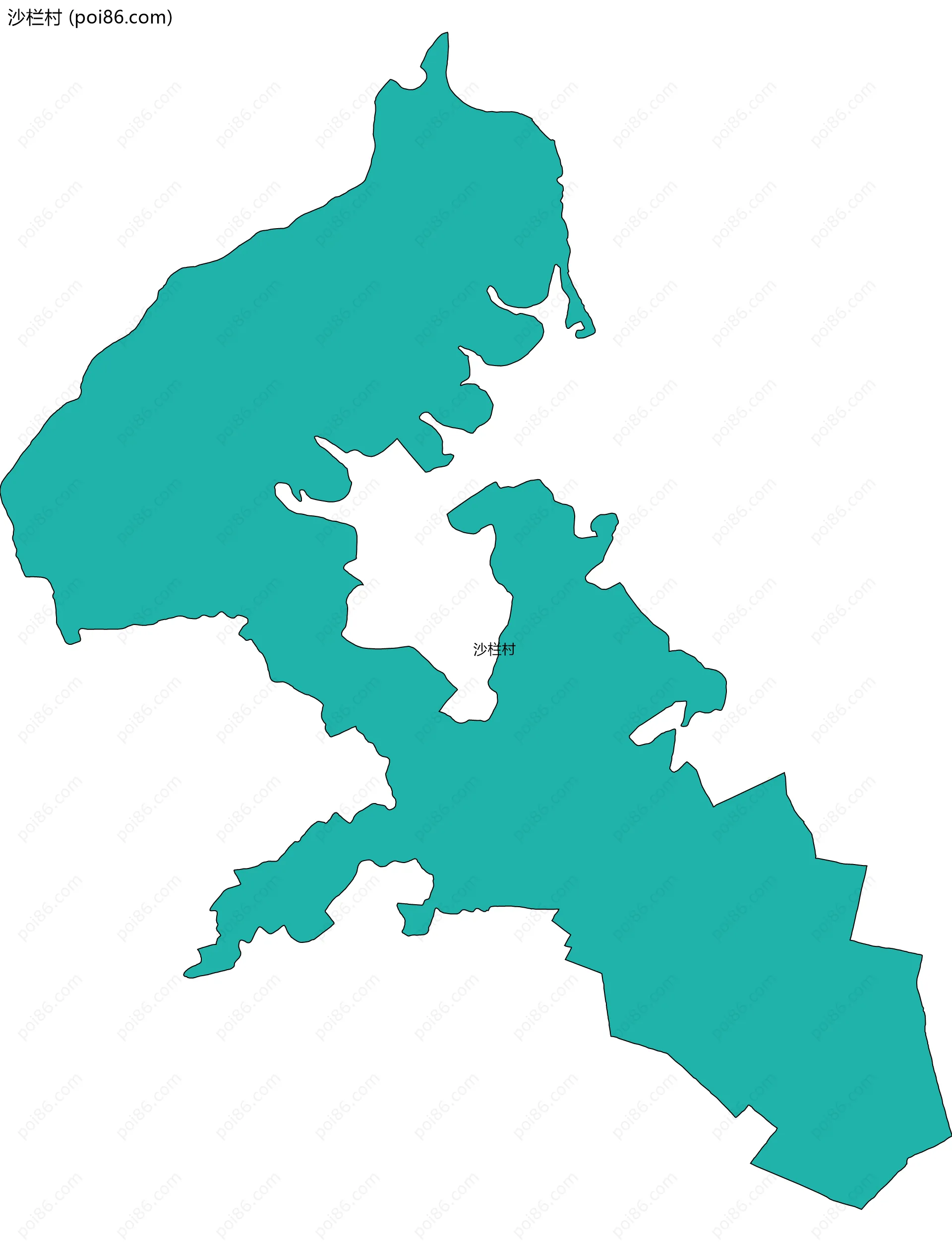 沙栏村边界地图