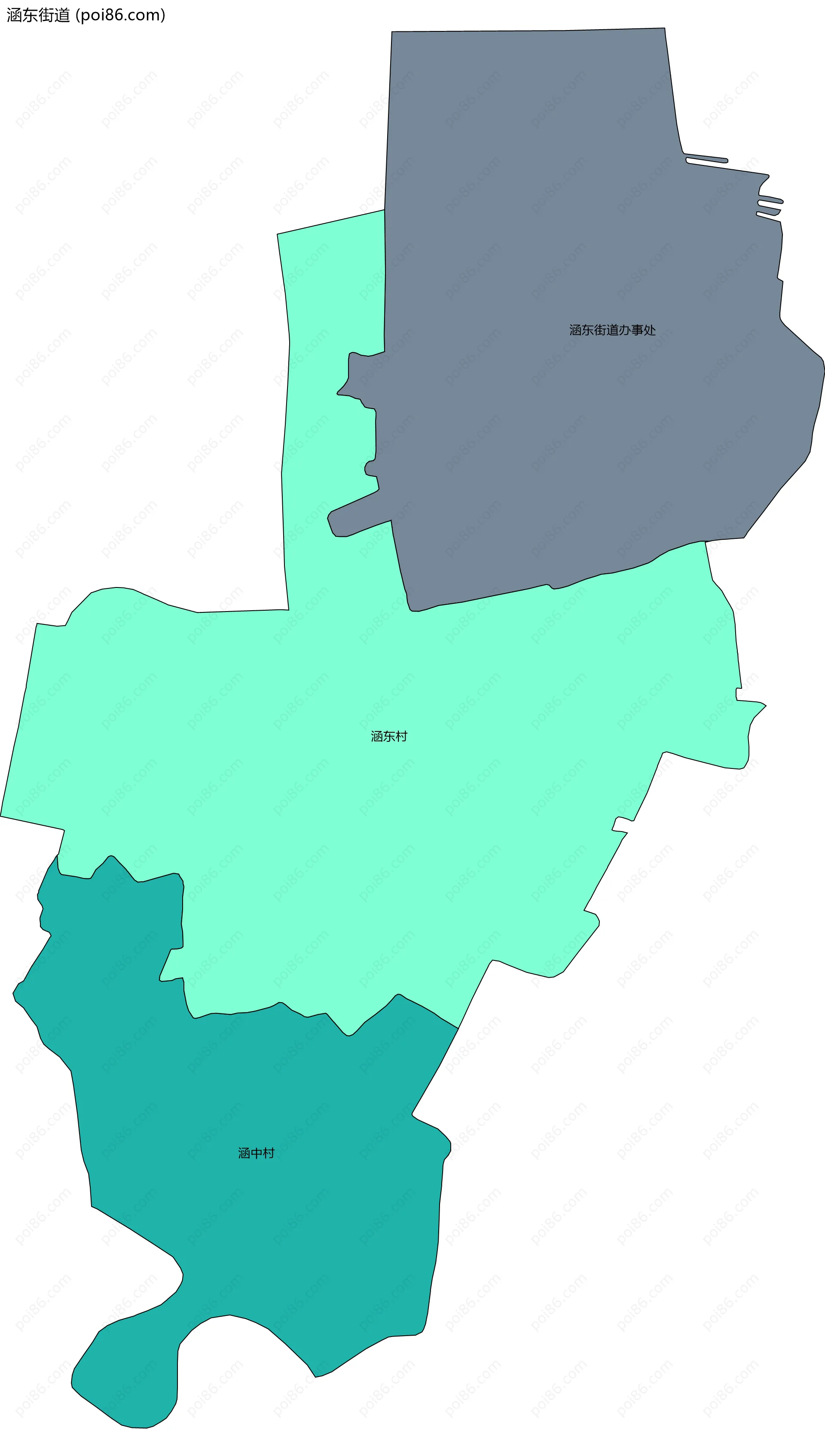 涵东街道边界地图(五级行政区划)