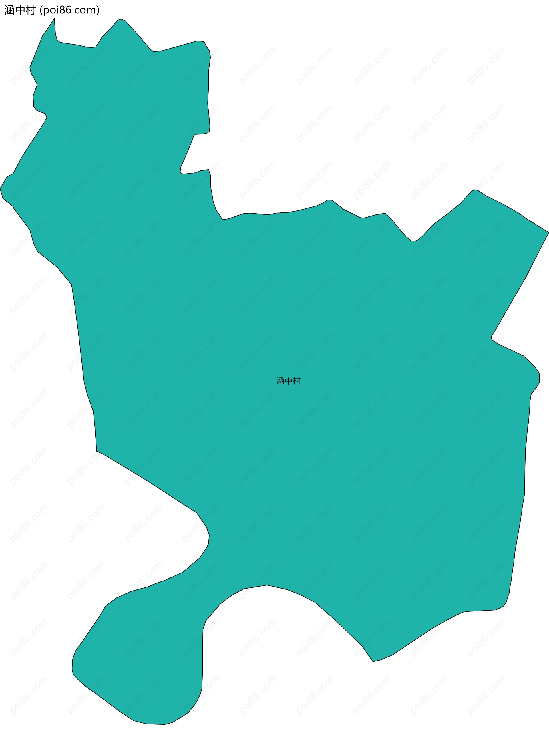 涵中村边界地图