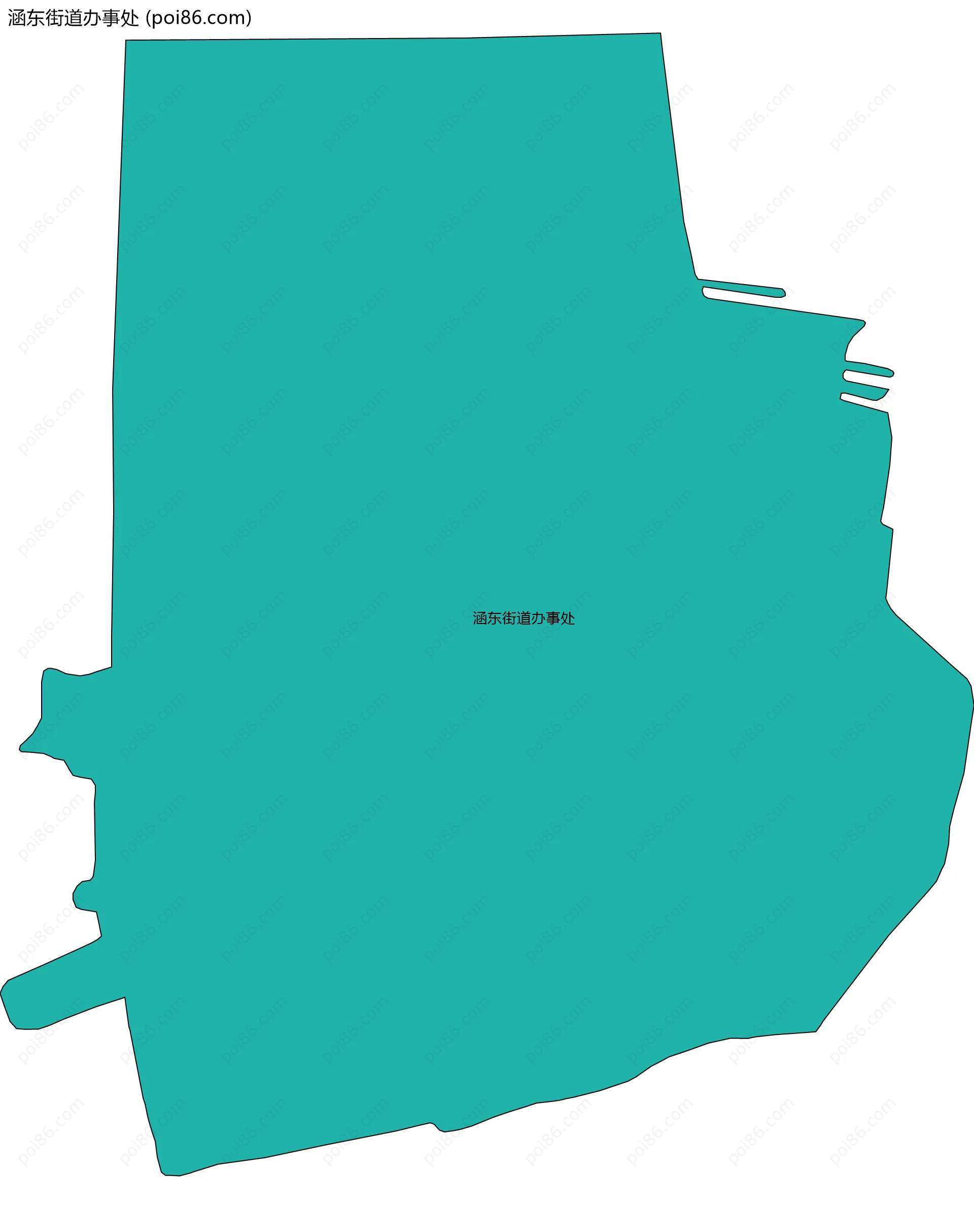 涵东街道办事处边界地图