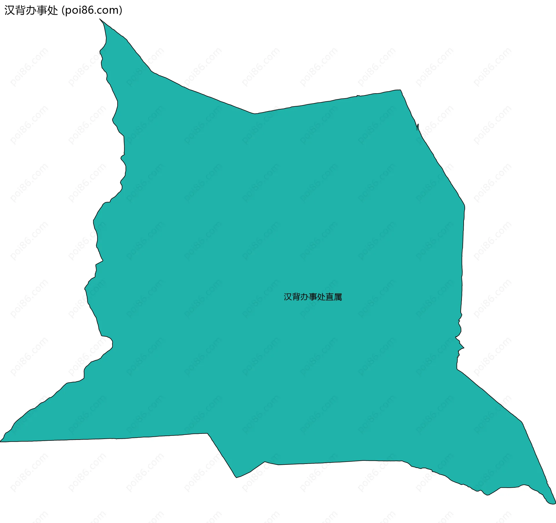 汉背办事处边界地图(五级行政区划)