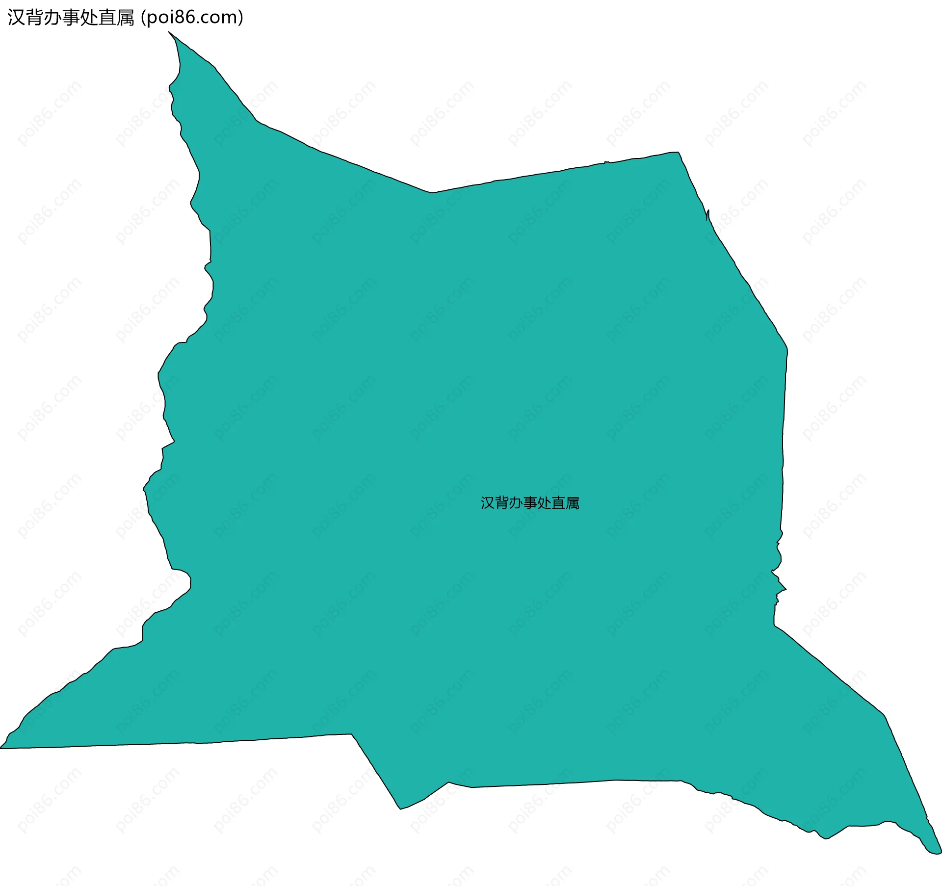 汉背办事处直属边界地图