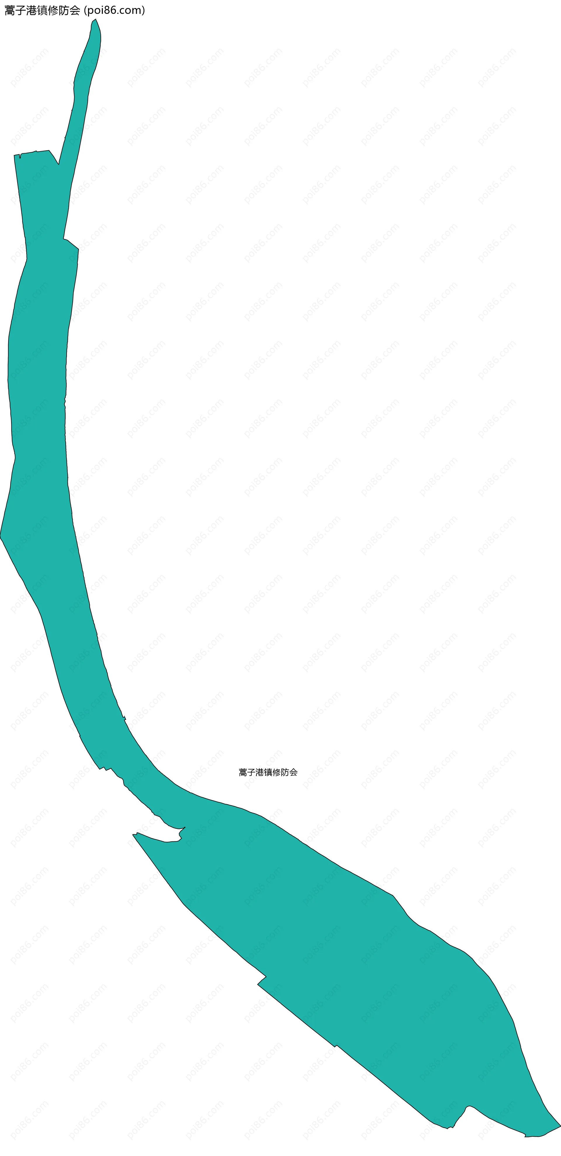 蒿子港镇修防会边界地图