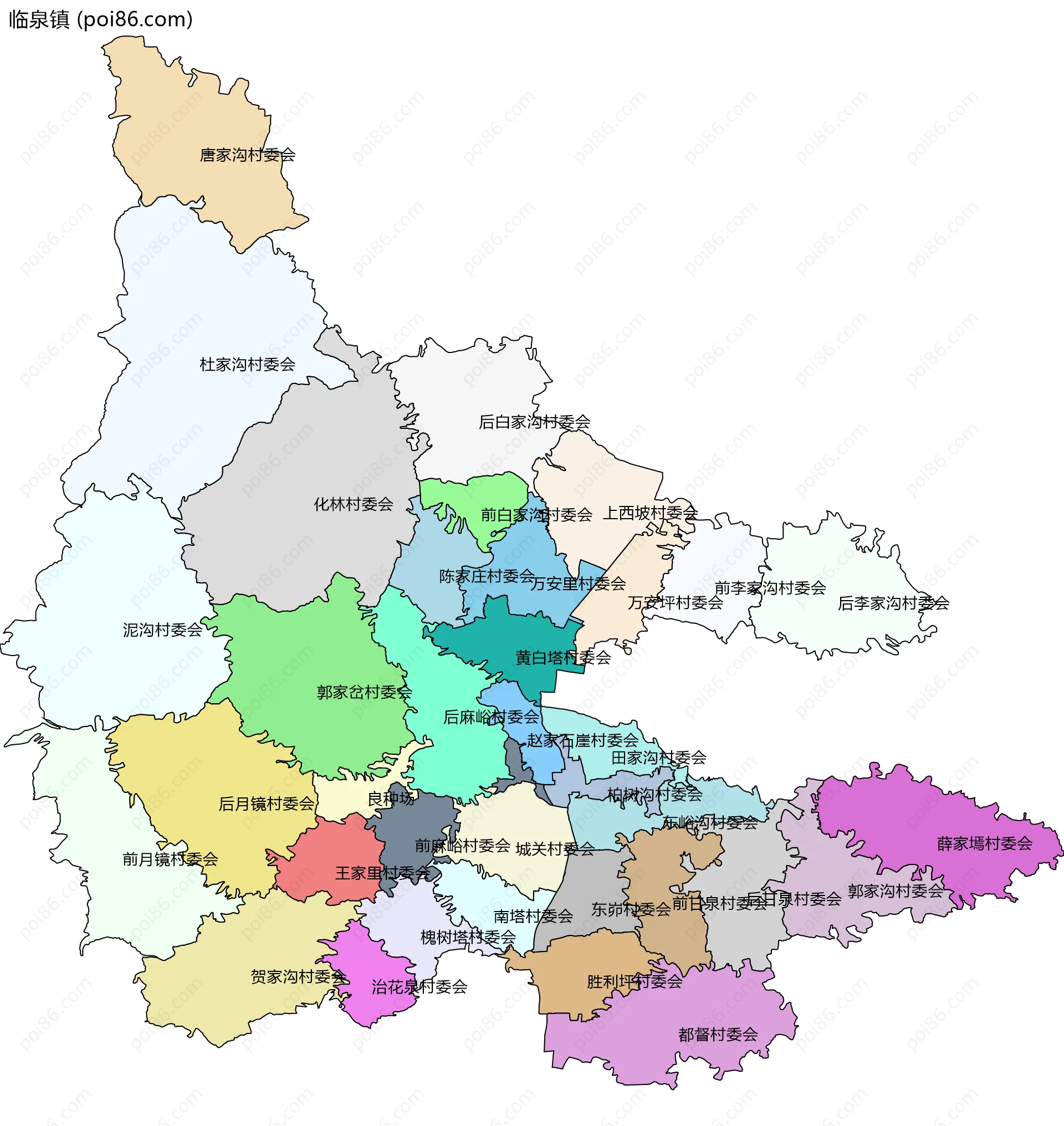 临泉镇边界地图(五级行政区划)