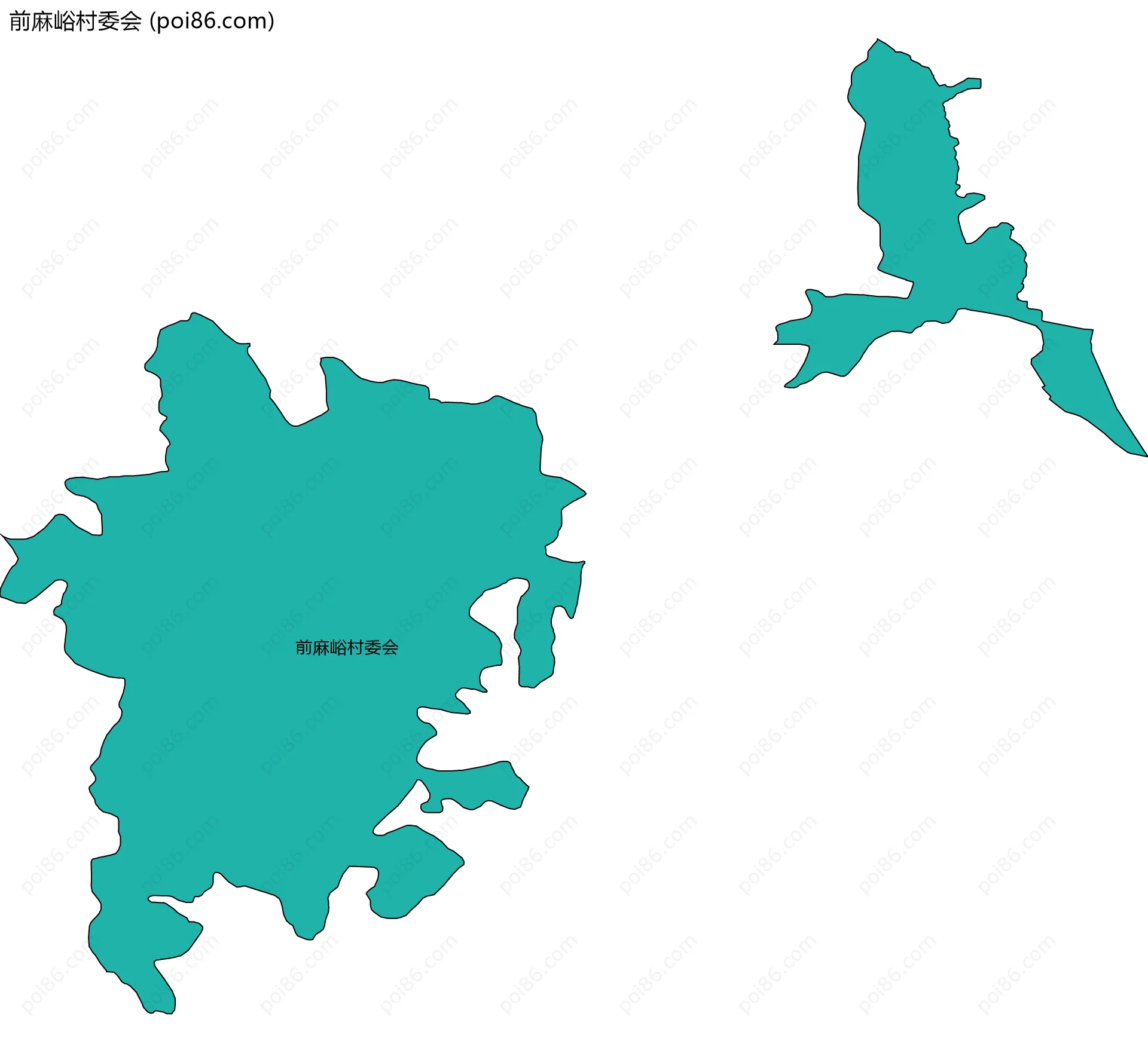 前麻峪村委会边界地图