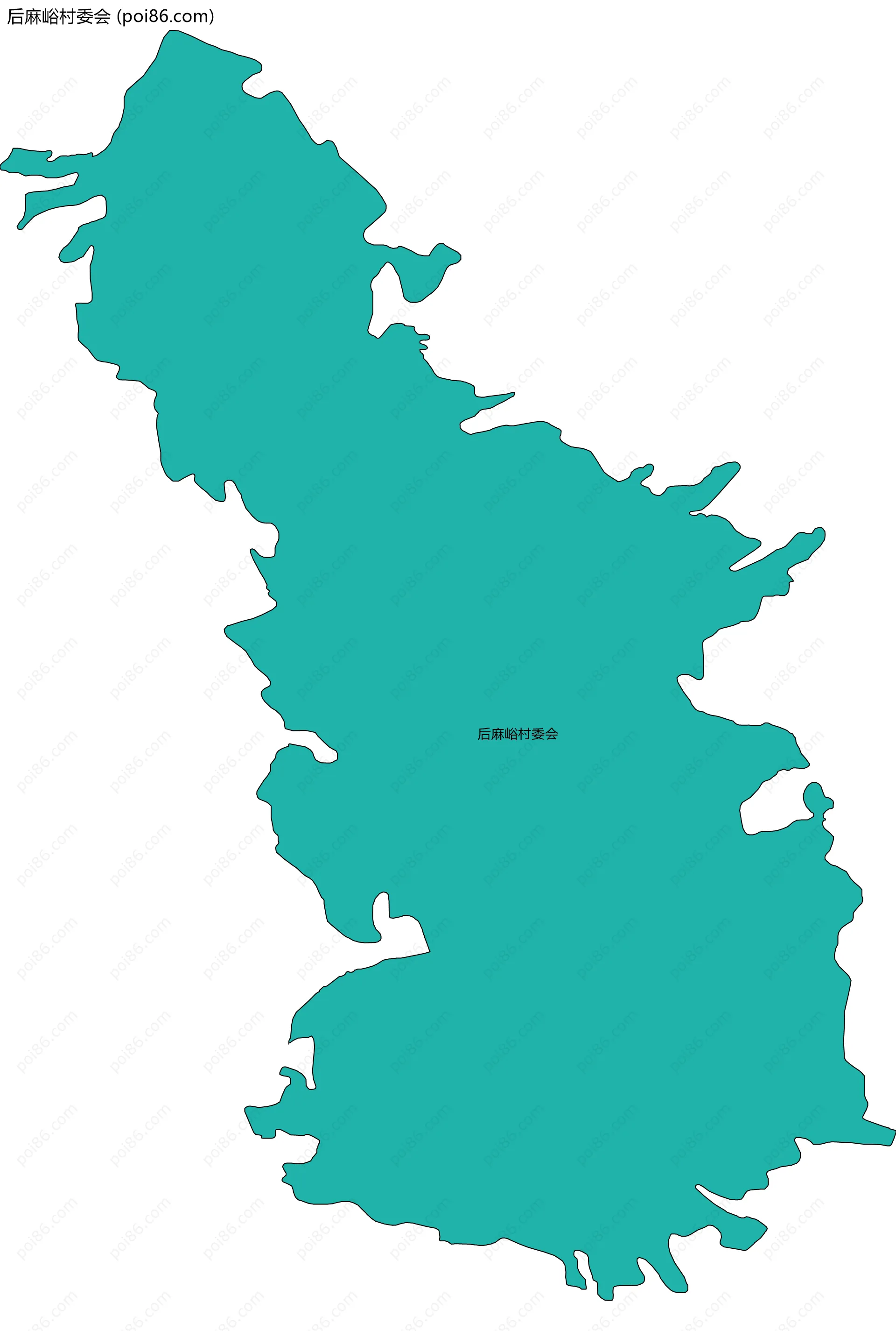 后麻峪村委会边界地图