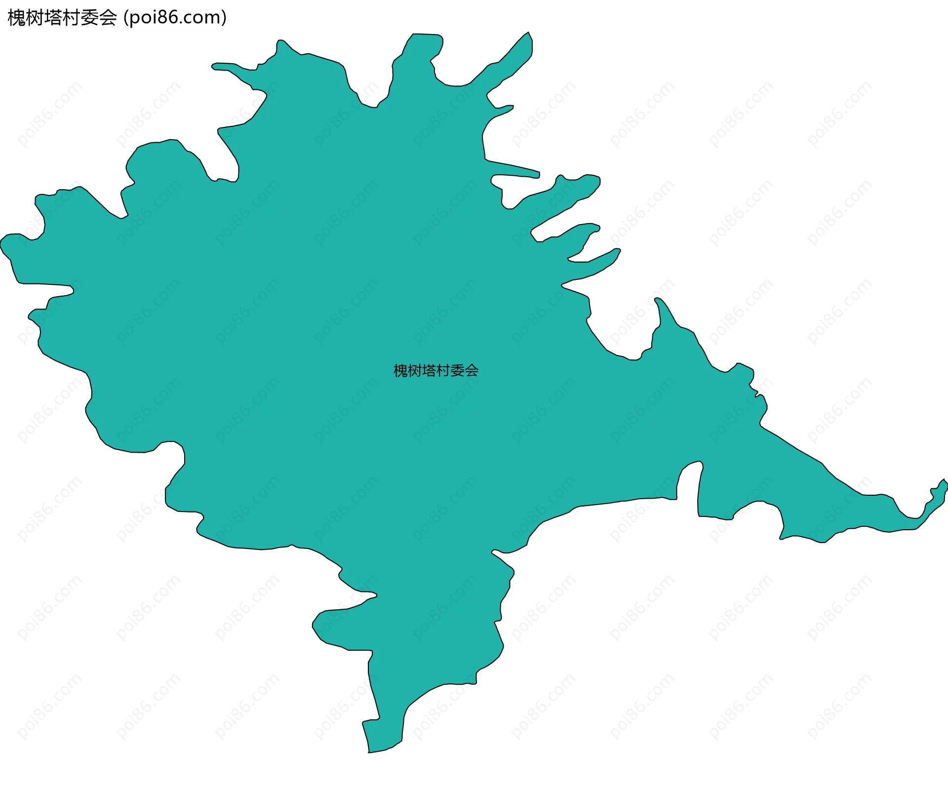 槐树塔村委会边界地图