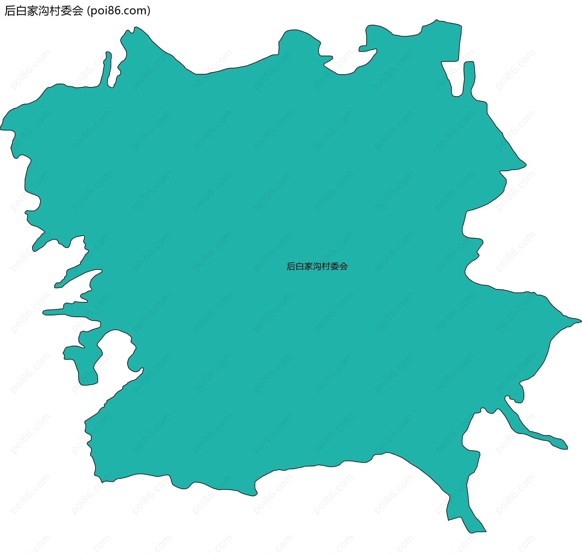 后白家沟村委会边界地图