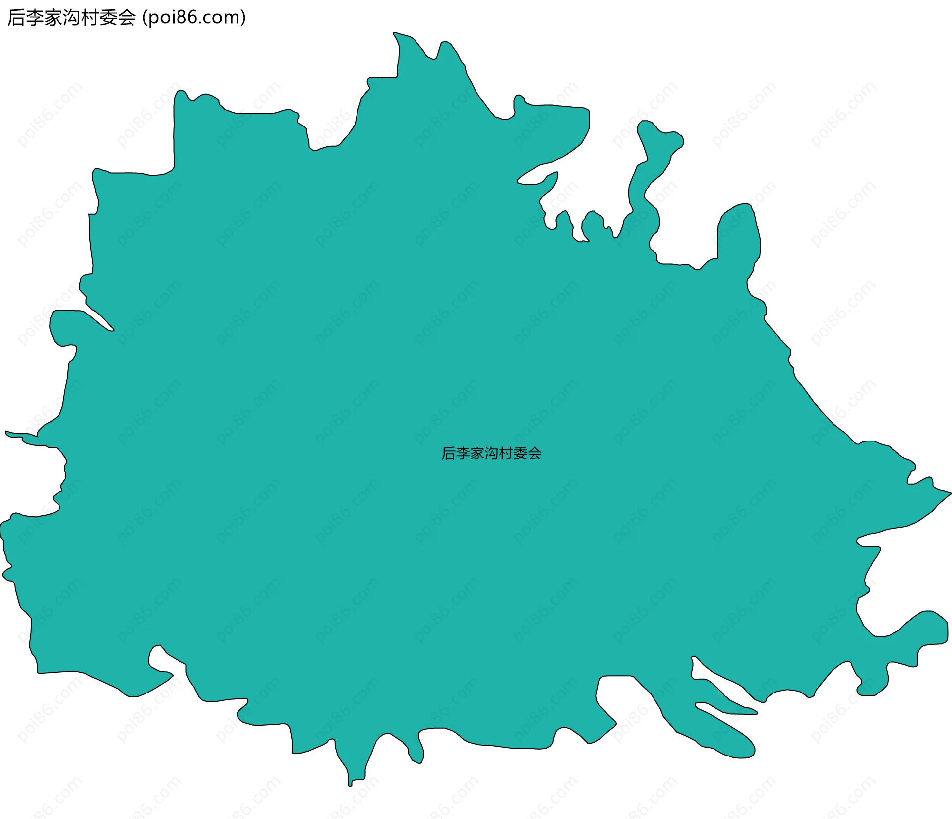 后李家沟村委会边界地图