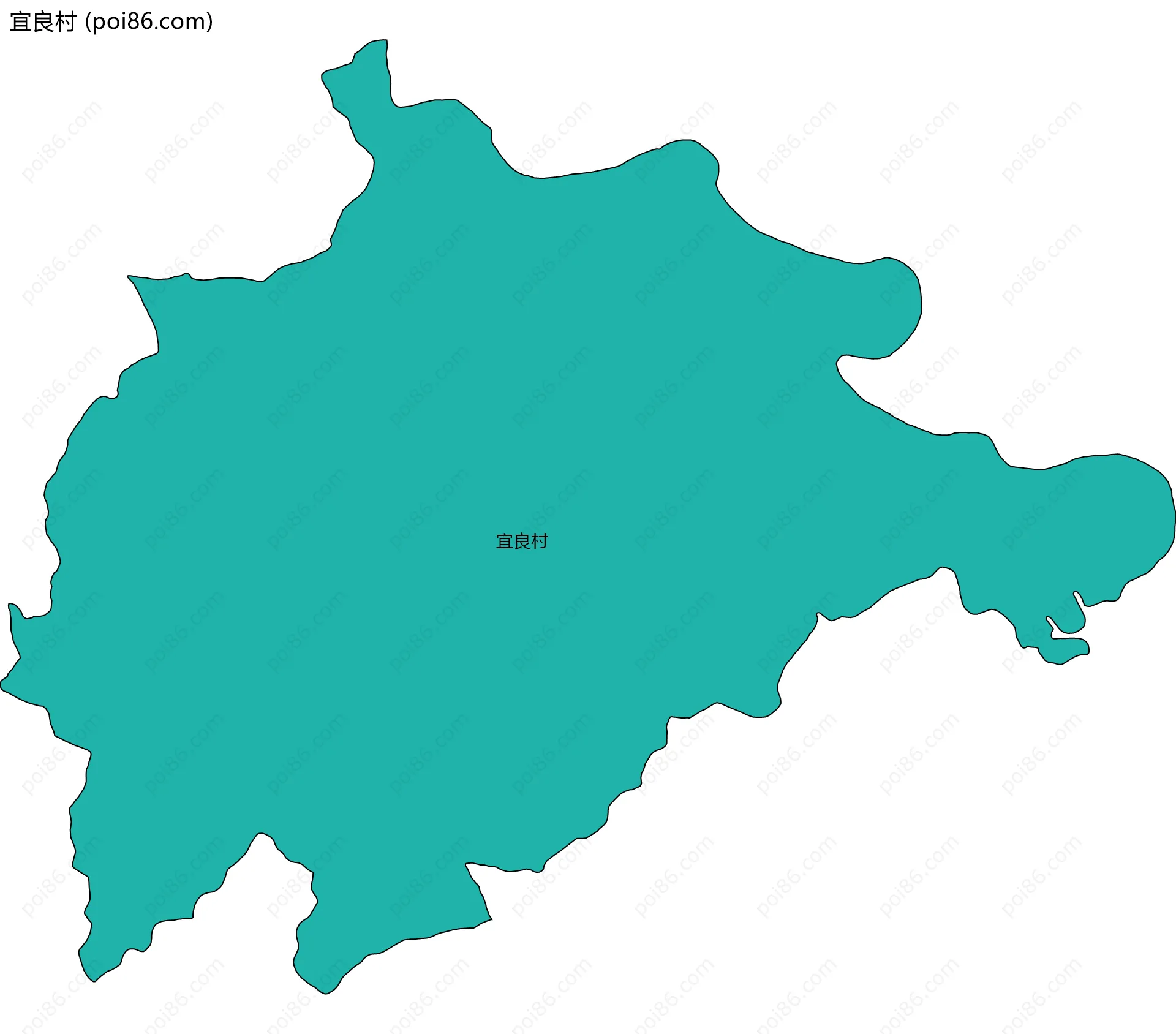 宜良村边界地图