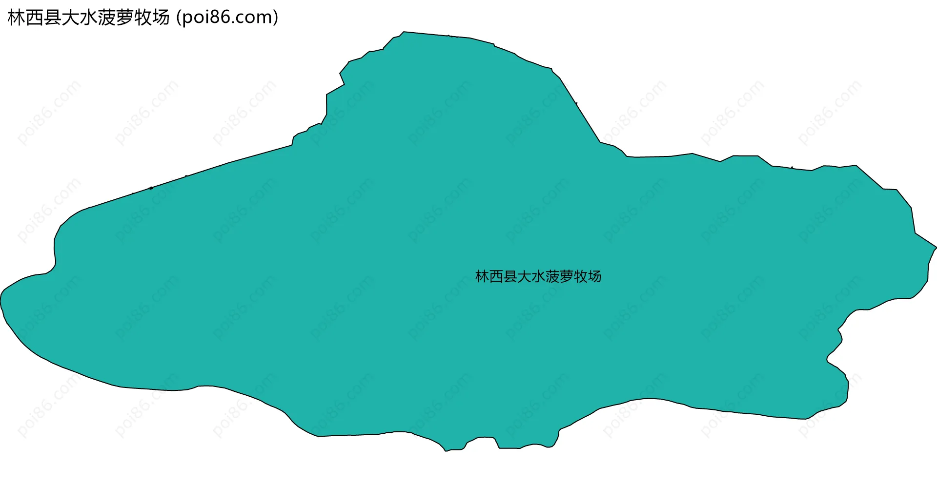 林西县大水菠萝牧场边界地图