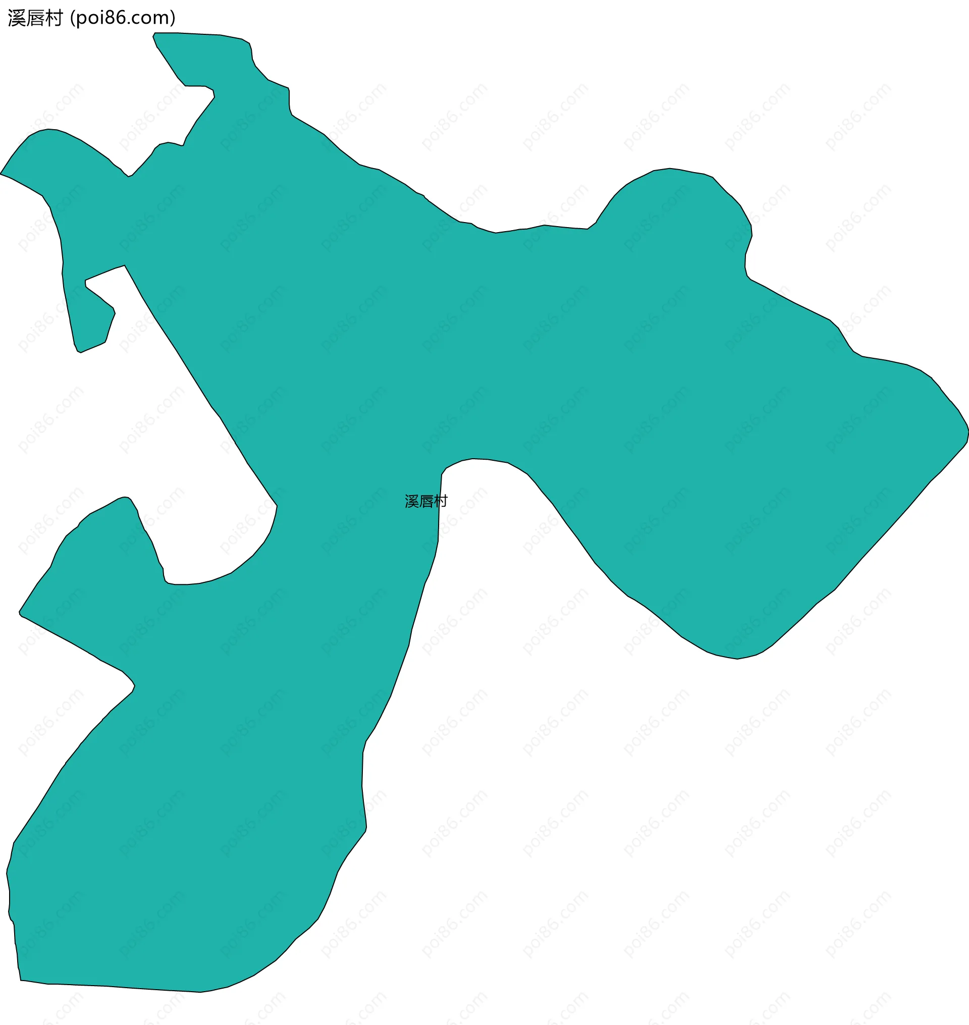 溪唇村边界地图