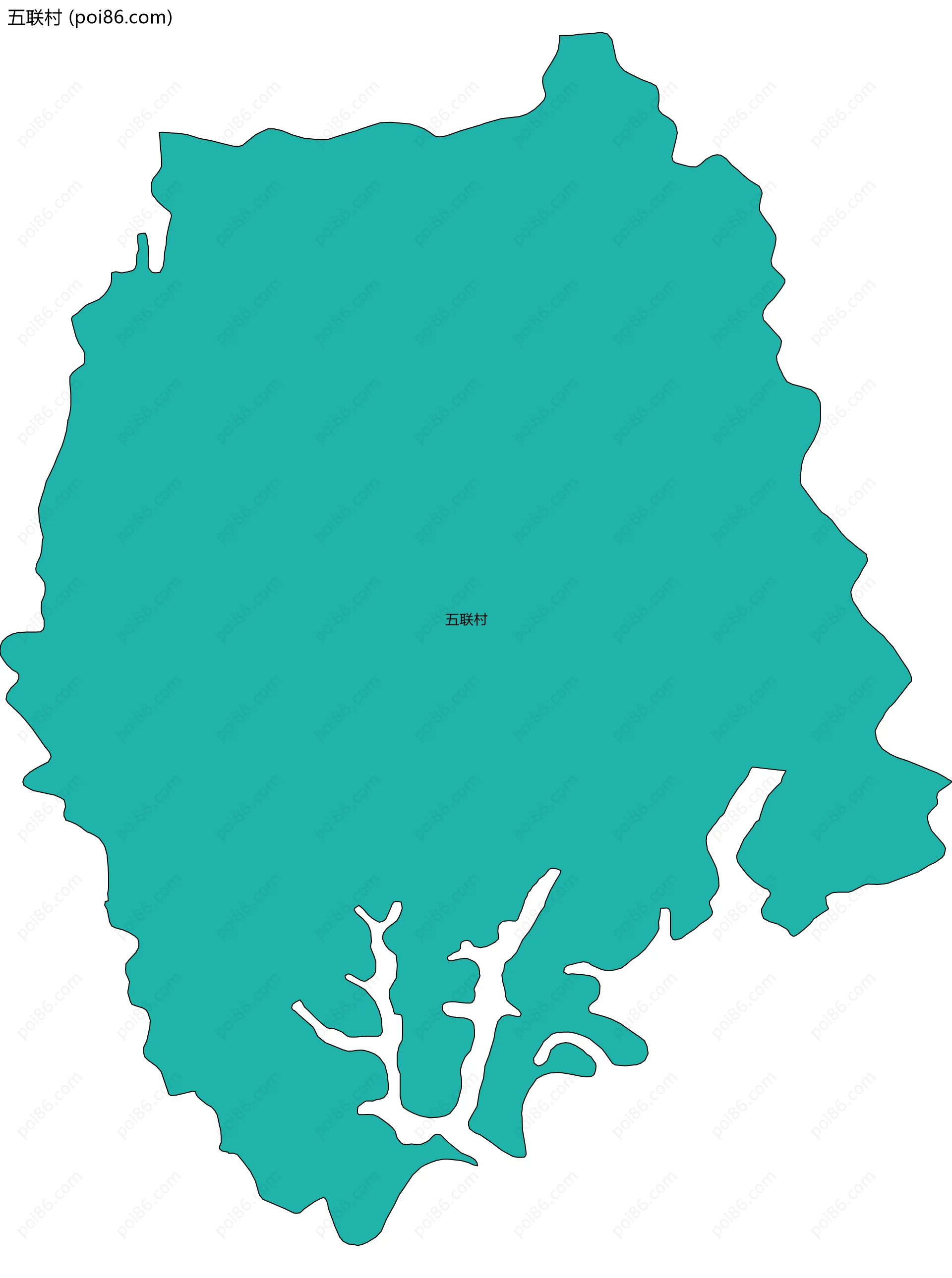 五联村边界地图