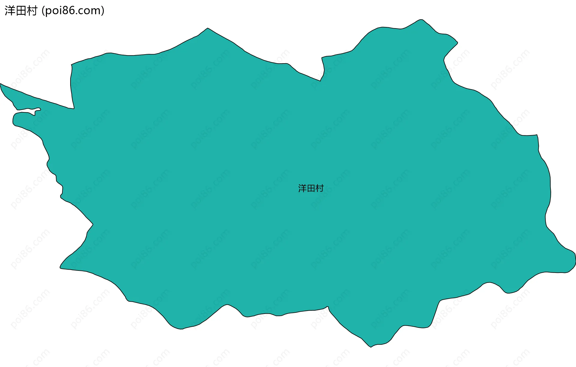 洋田村边界地图