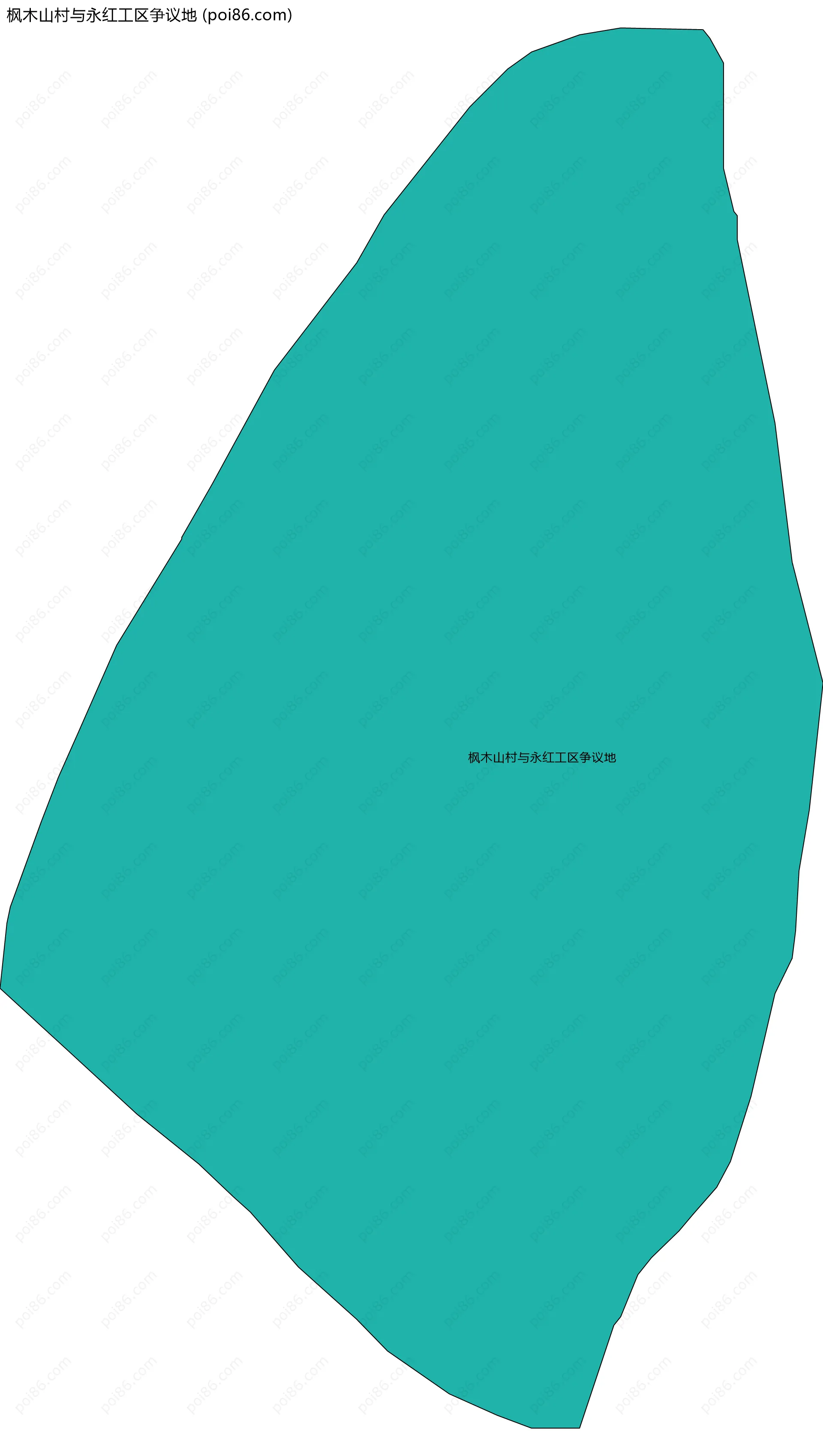 枫木山村与永红工区争议地边界地图