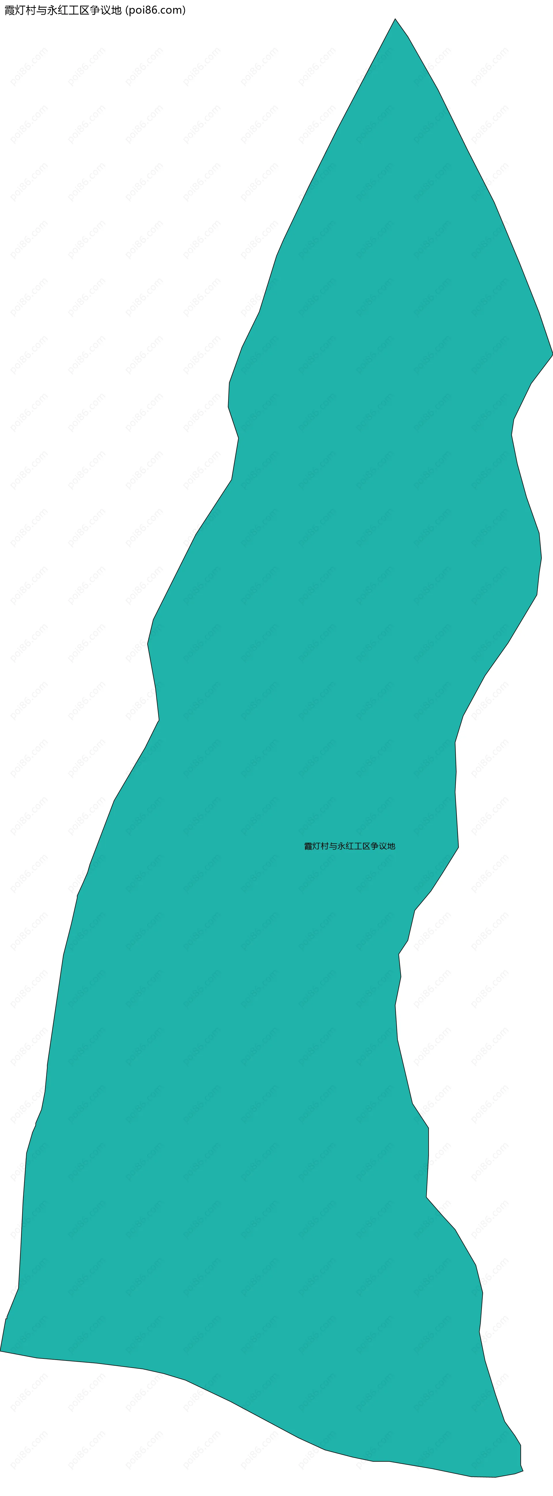 霞灯村与永红工区争议地边界地图