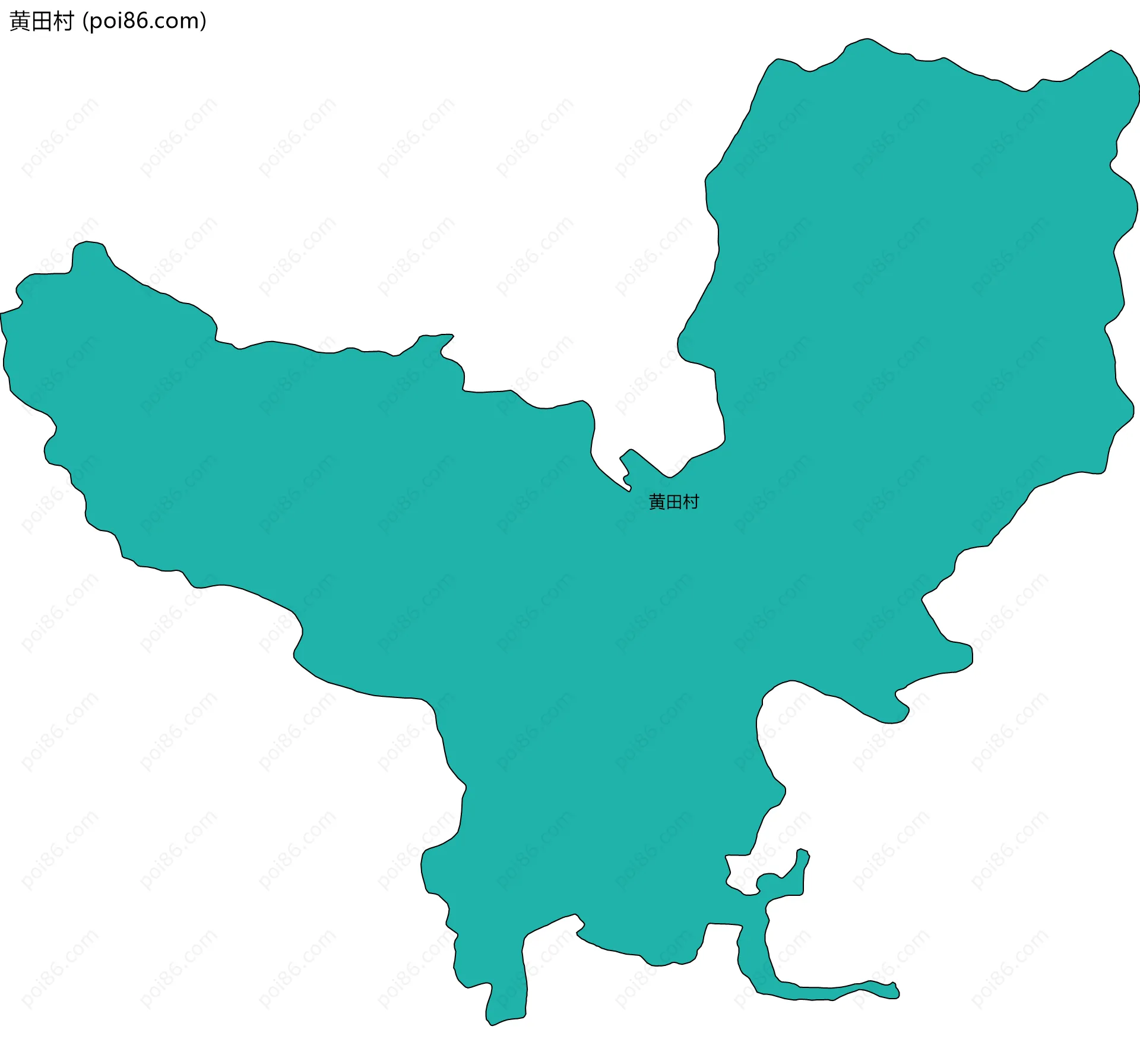 黄田村边界地图