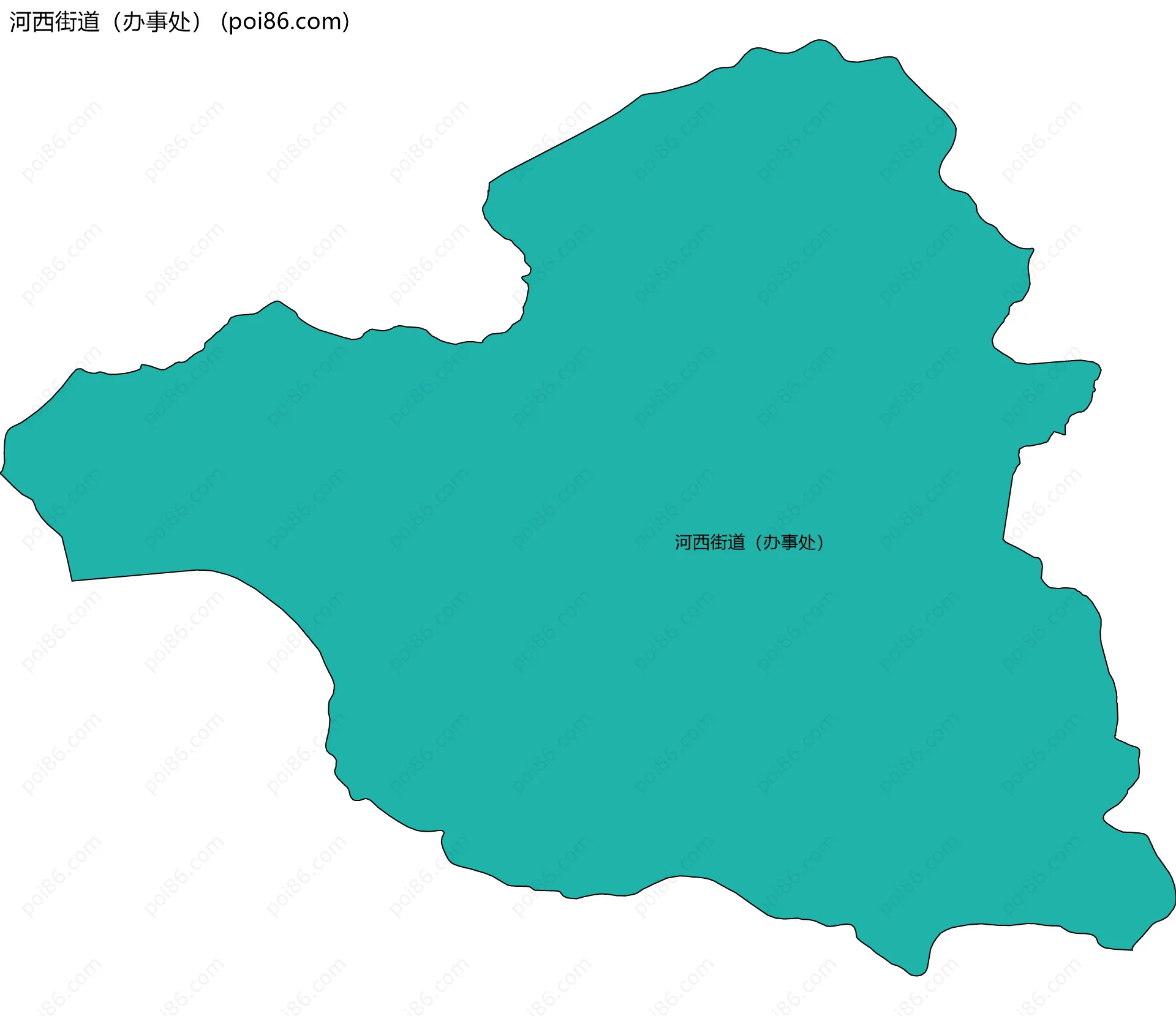 河西街道（办事处）边界地图(五级行政区划)