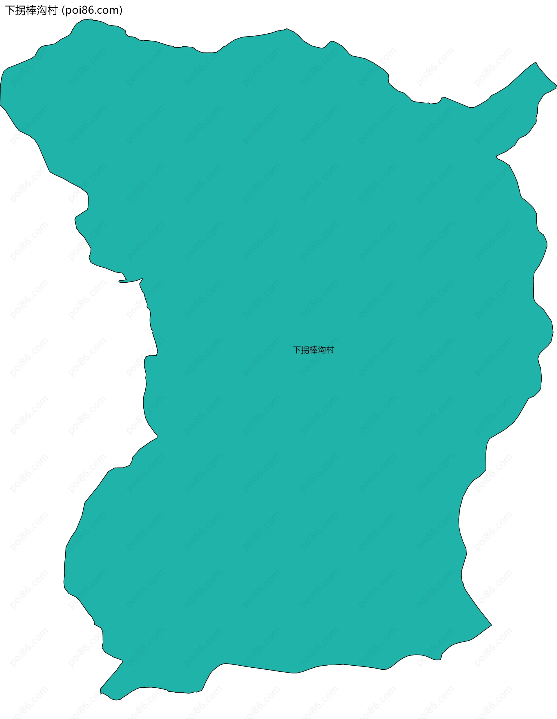 下拐棒沟村边界地图