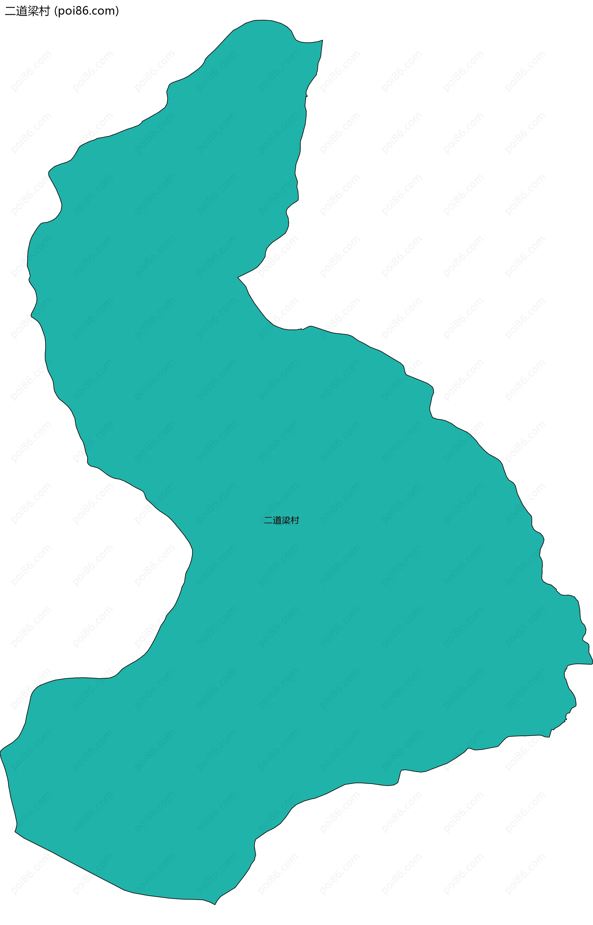 二道梁村边界地图