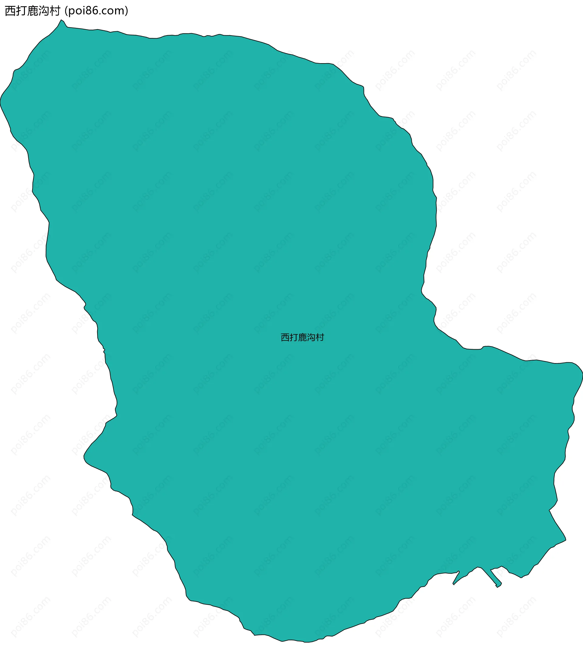 西打鹿沟村边界地图