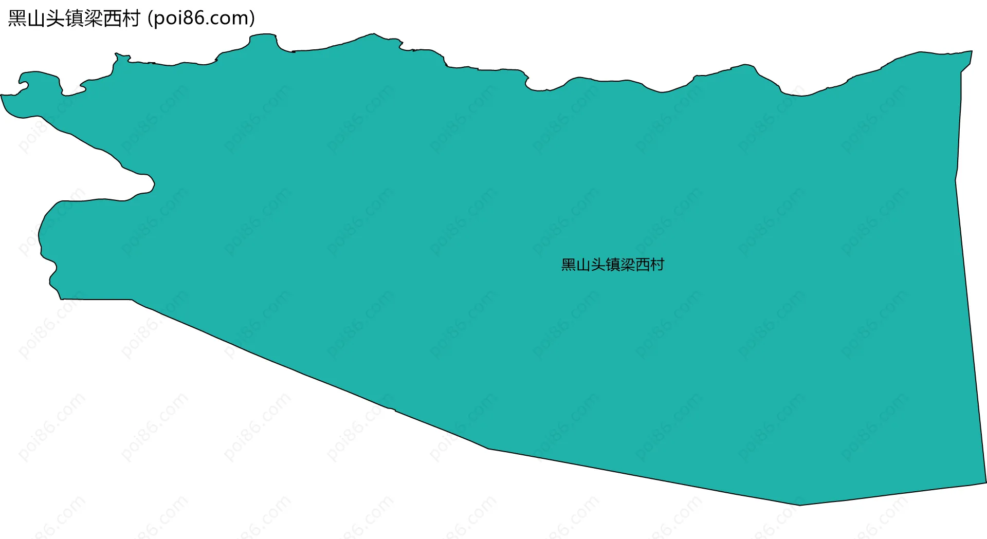 黑山头镇梁西村边界地图