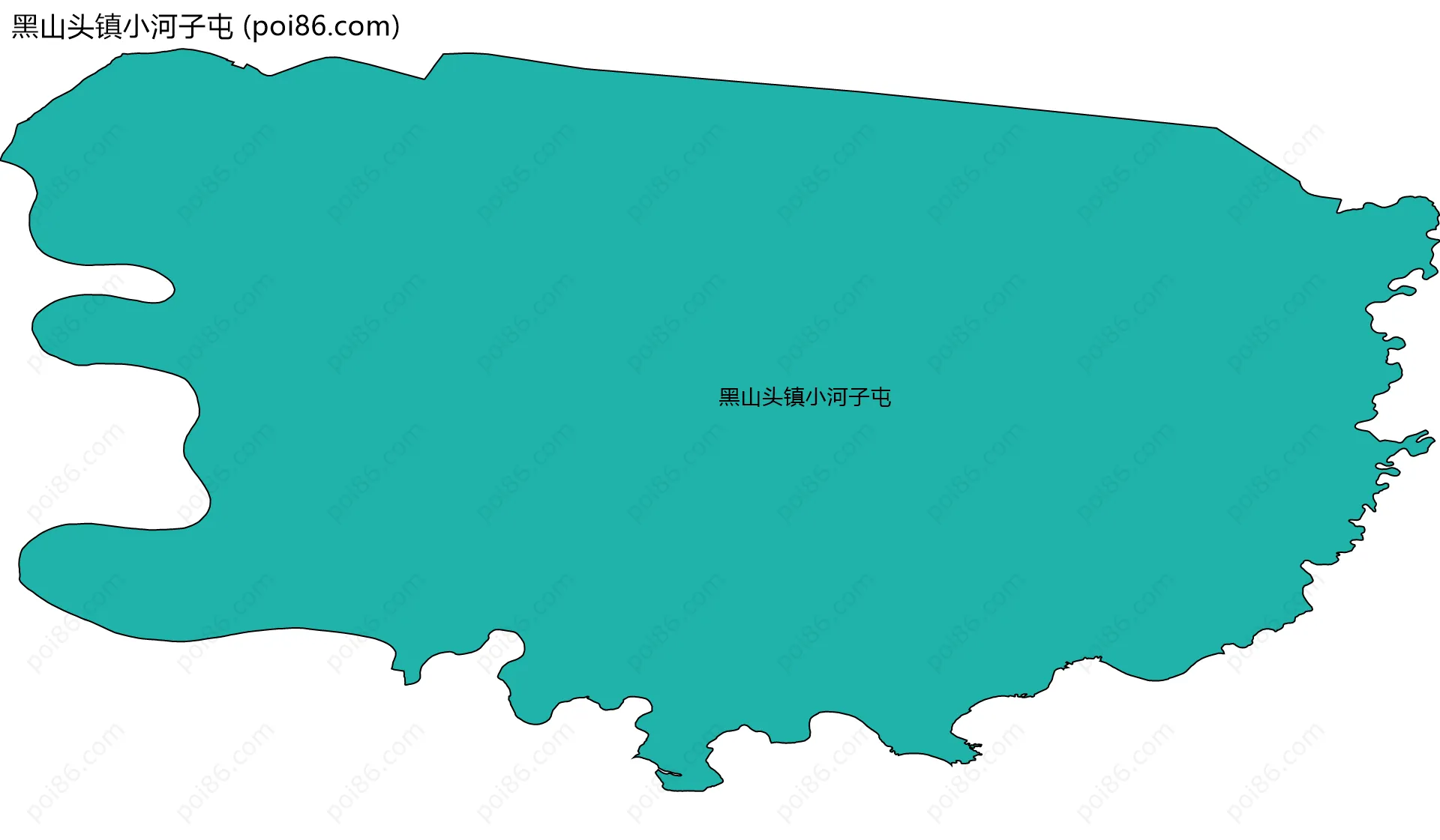 黑山头镇小河子屯边界地图