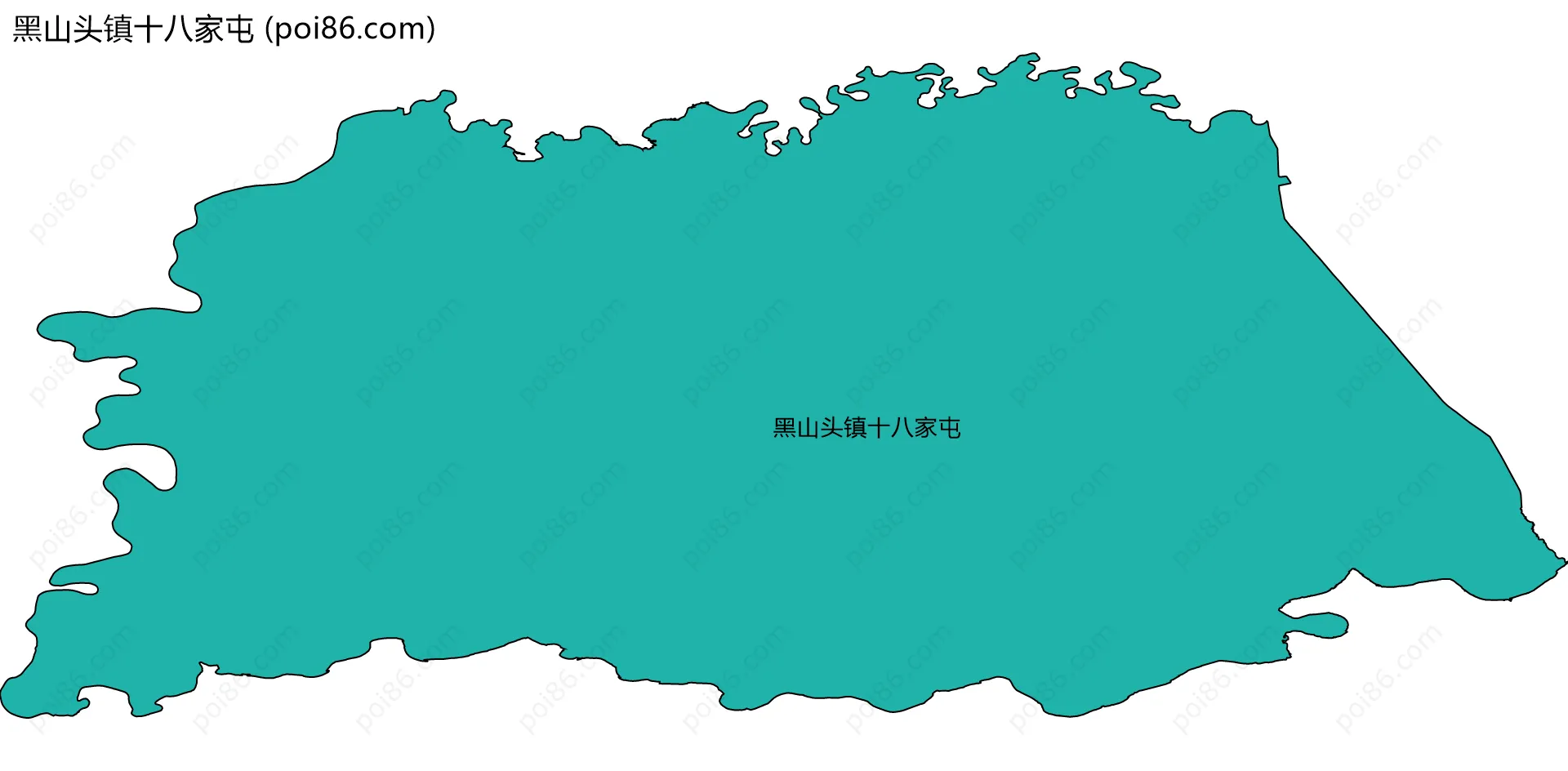 黑山头镇十八家屯边界地图
