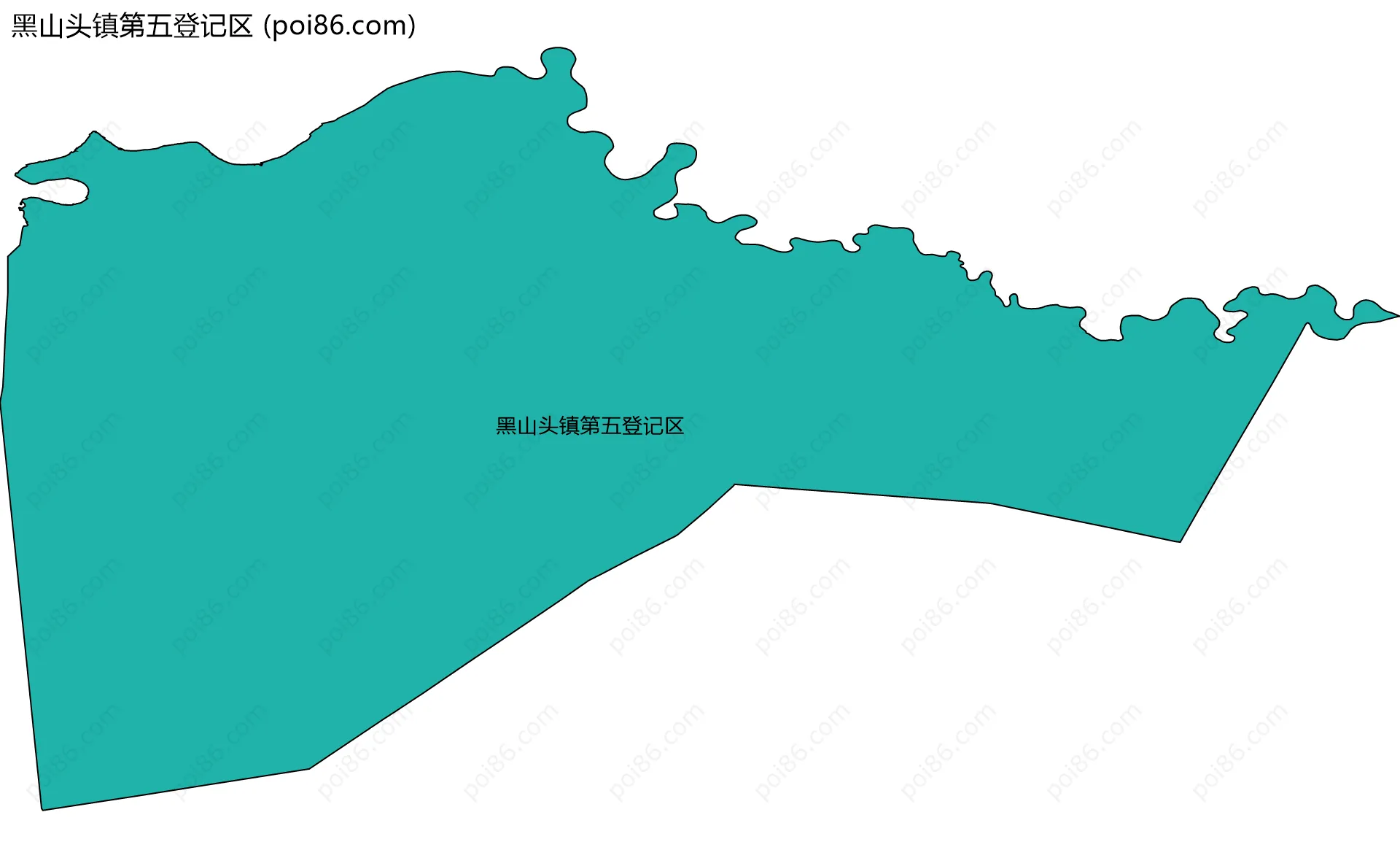 黑山头镇第五登记区边界地图