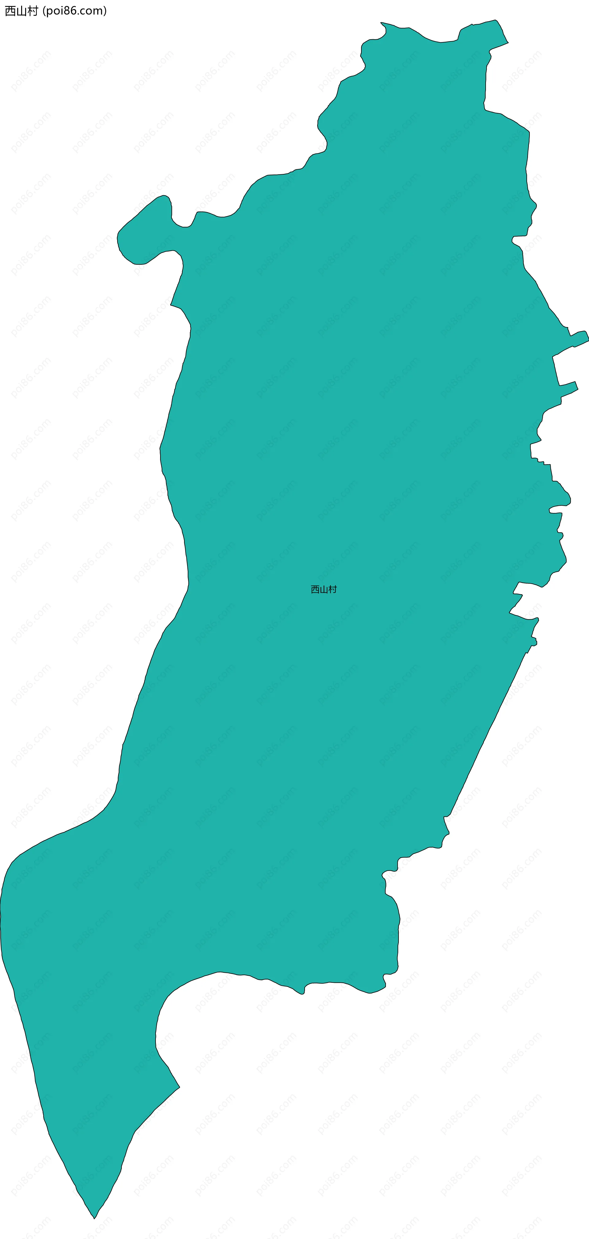 西山村边界地图