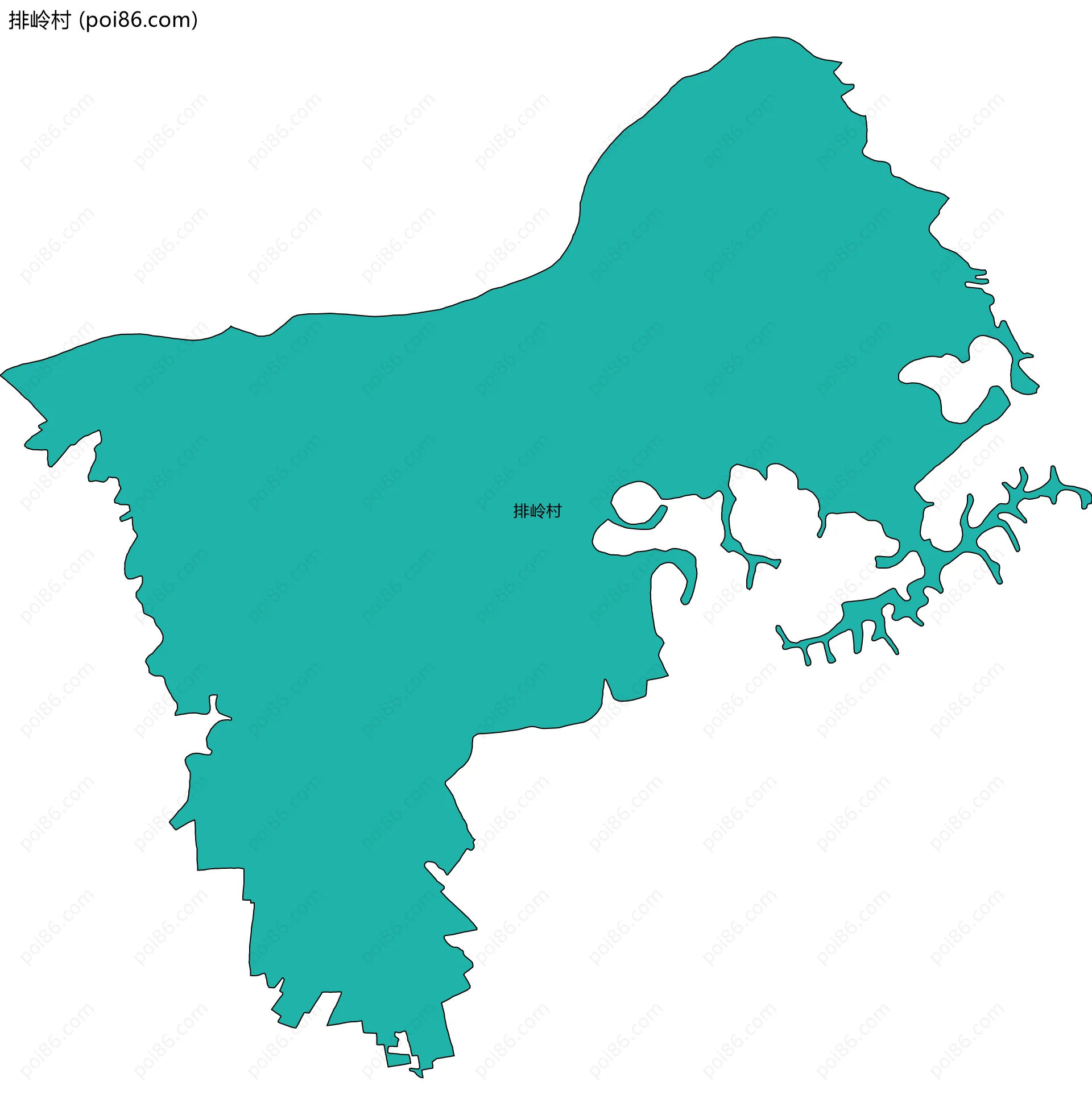 排岭村边界地图