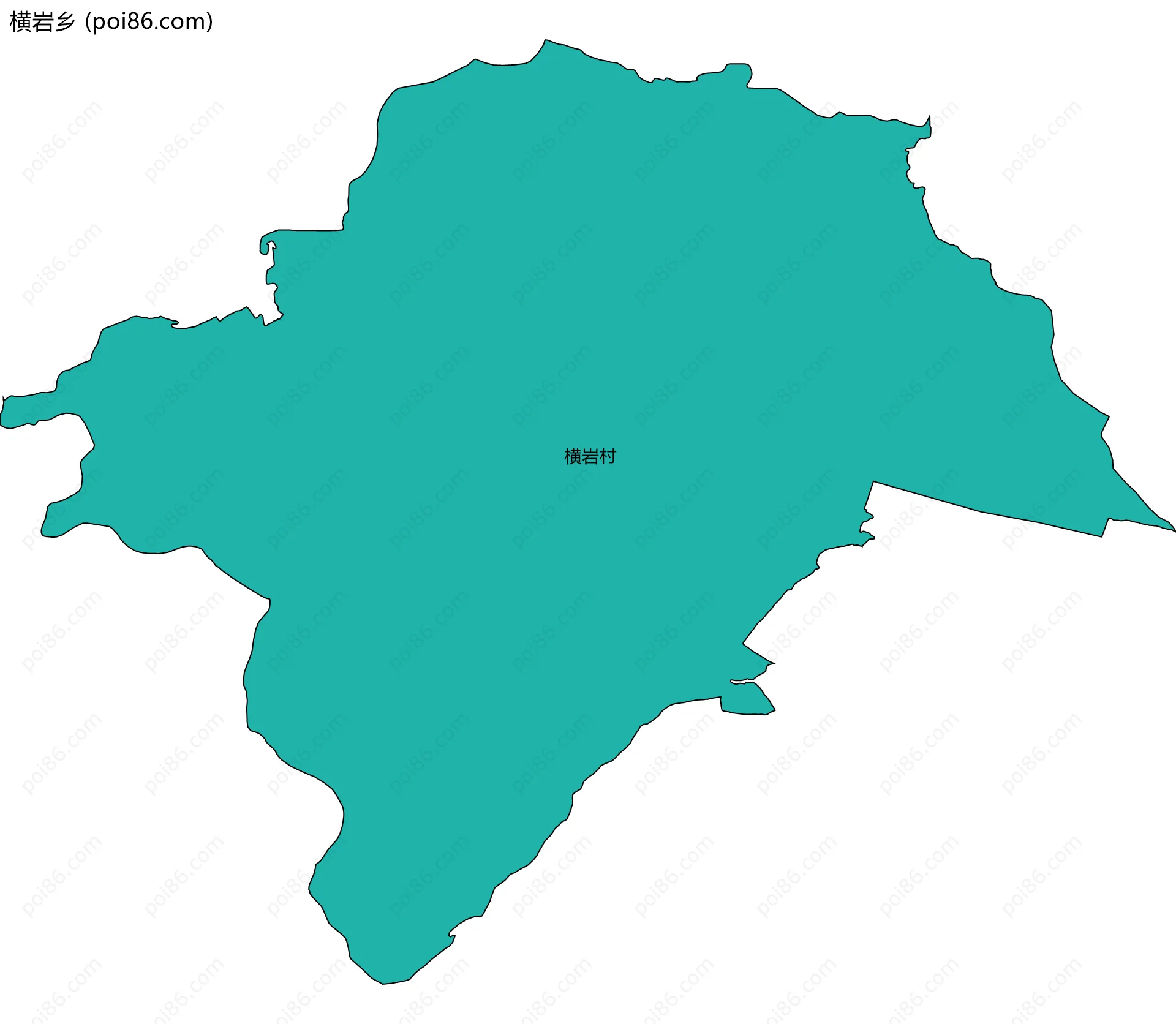 横岩乡边界地图(五级行政区划)