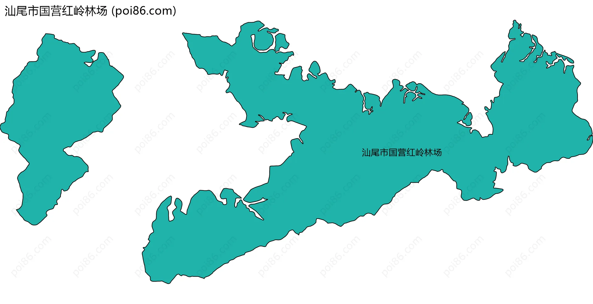 汕尾市国营红岭林场边界地图