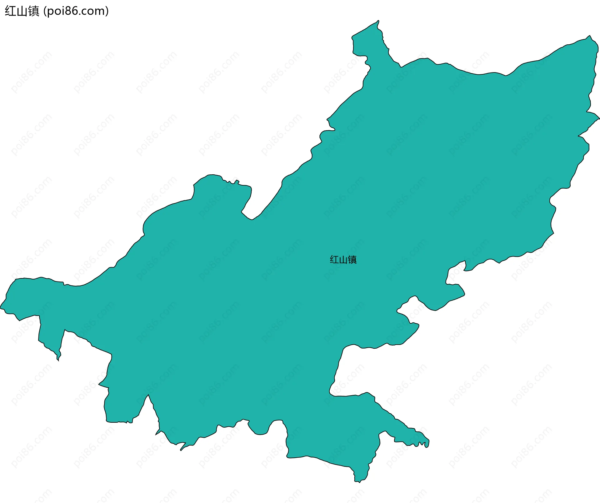 红山镇边界地图