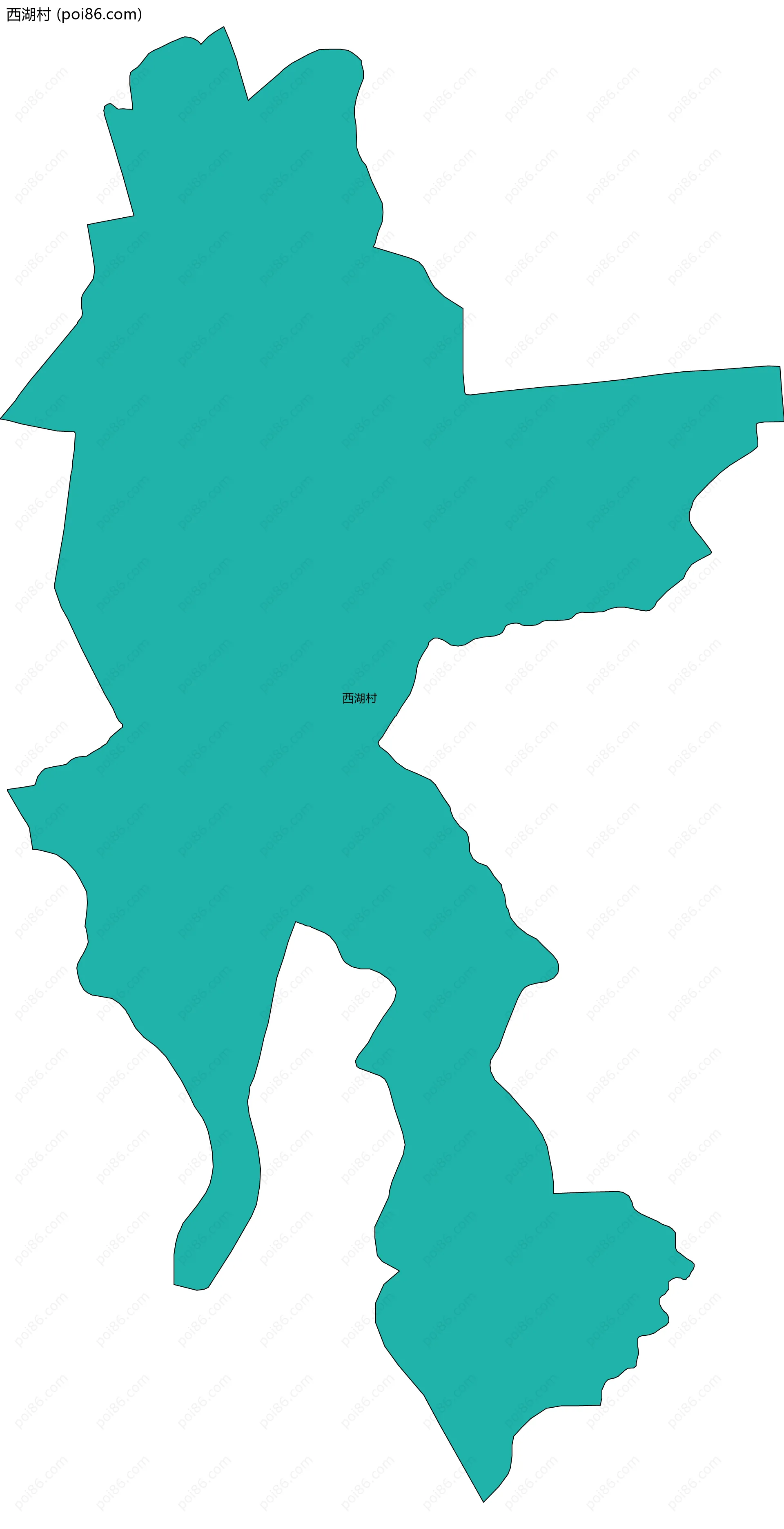 西湖村边界地图