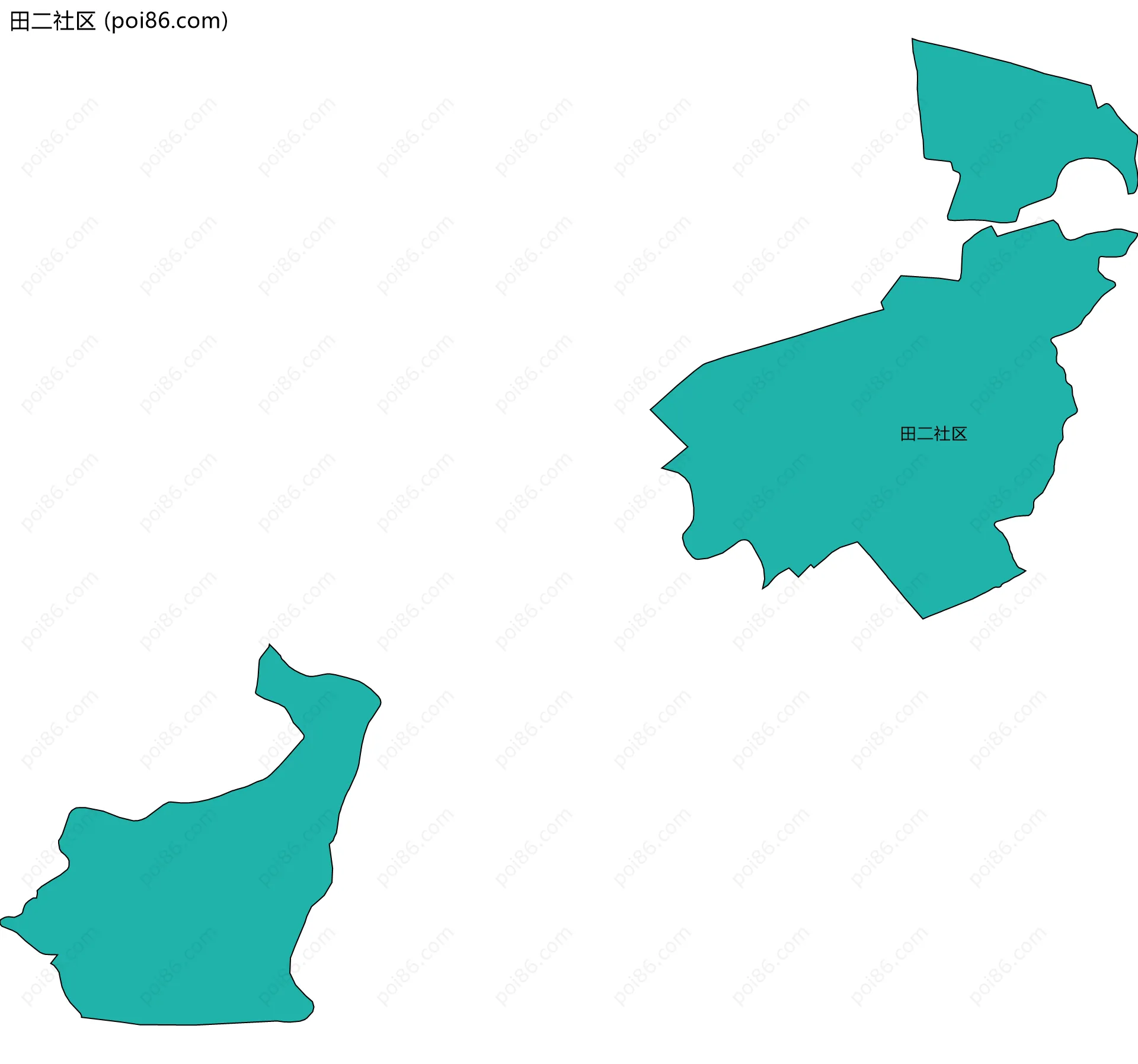 田二社区边界地图