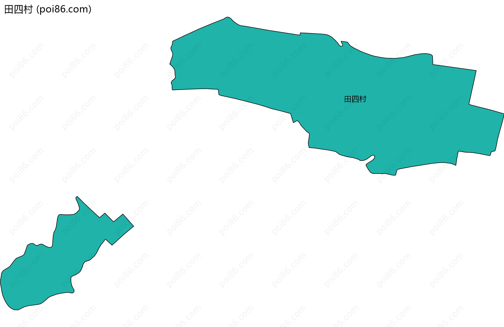 田四村边界地图
