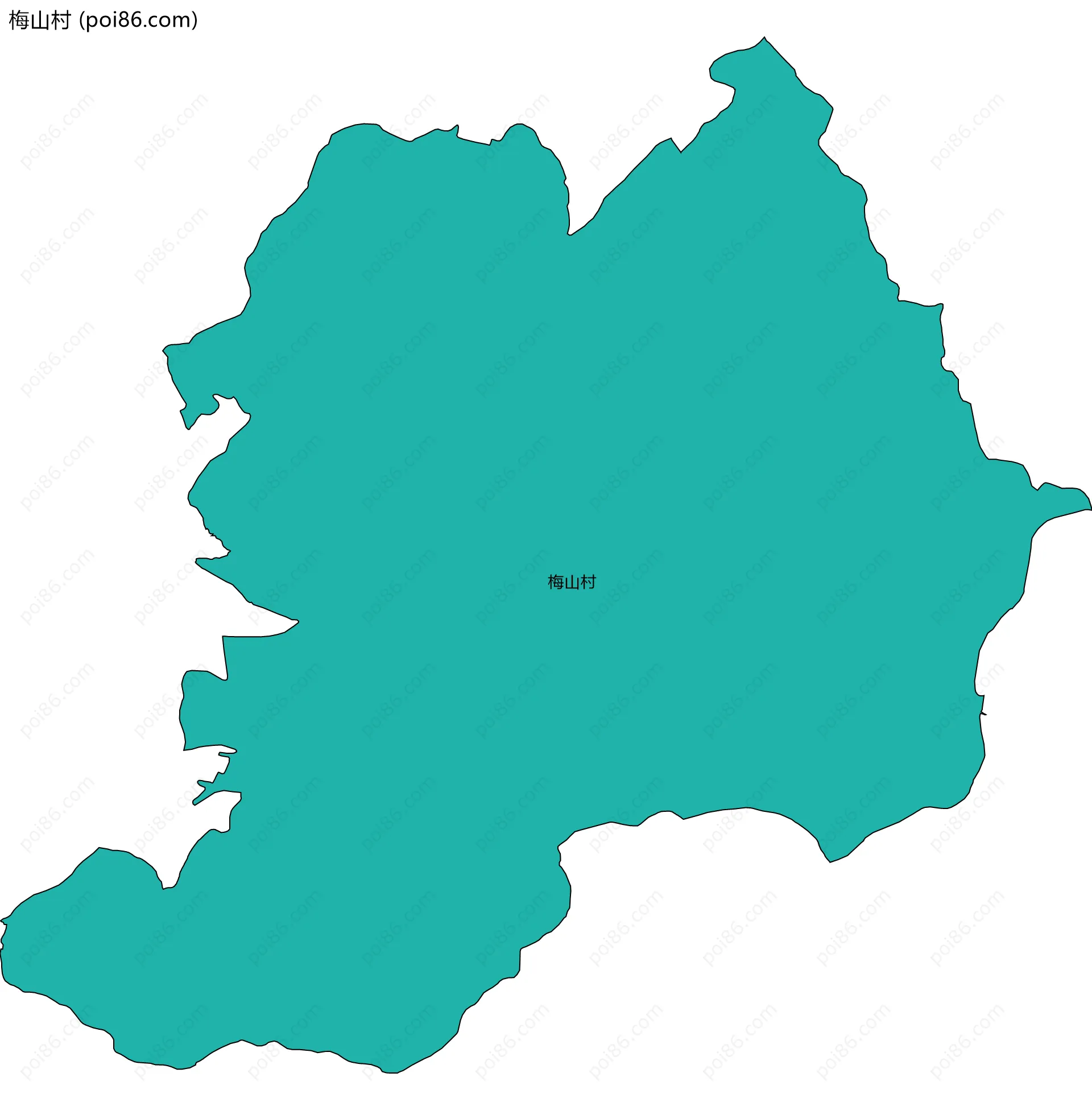 梅山村边界地图
