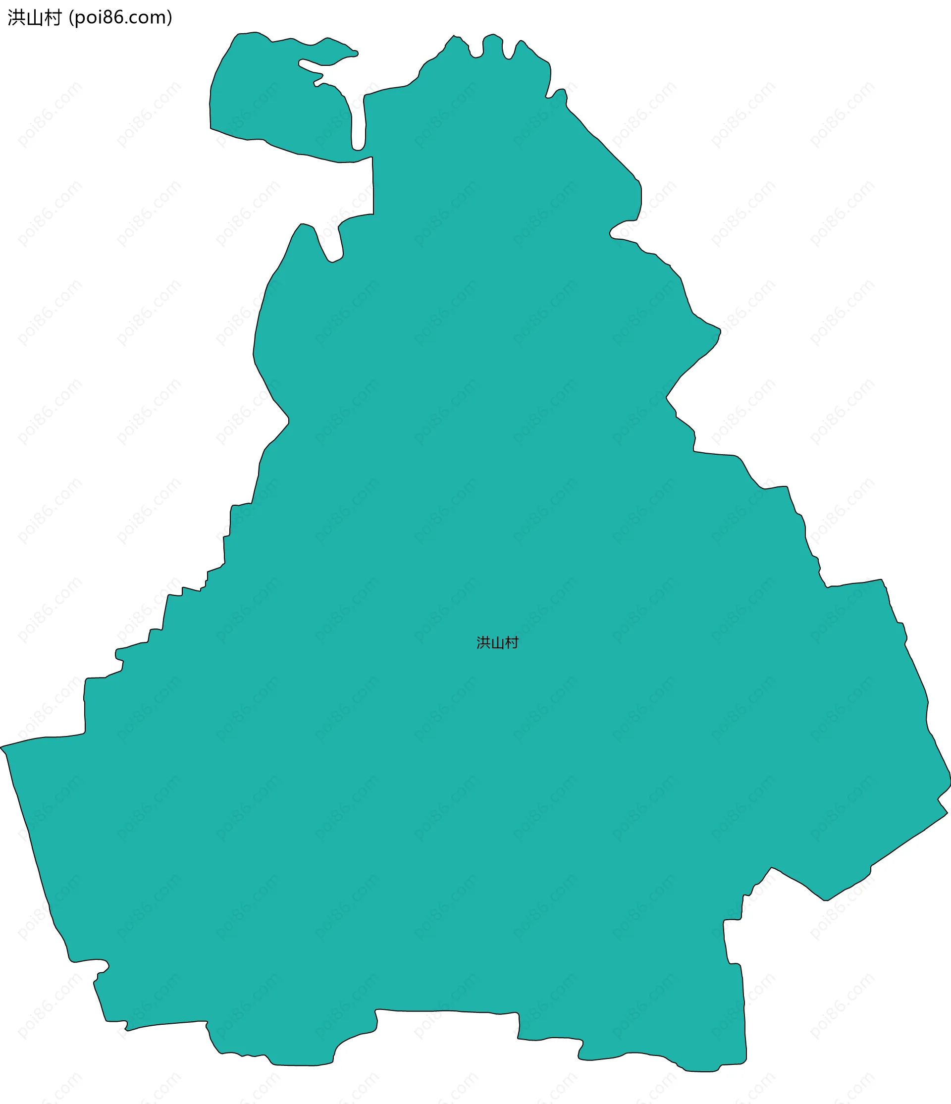 洪山村边界地图