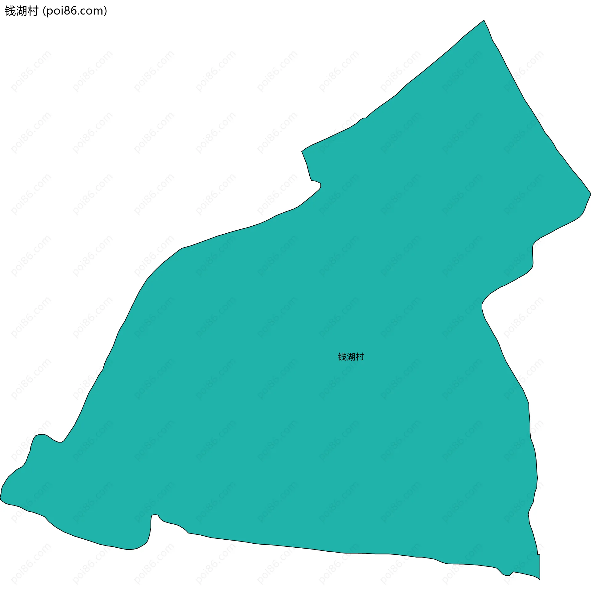 钱湖村边界地图