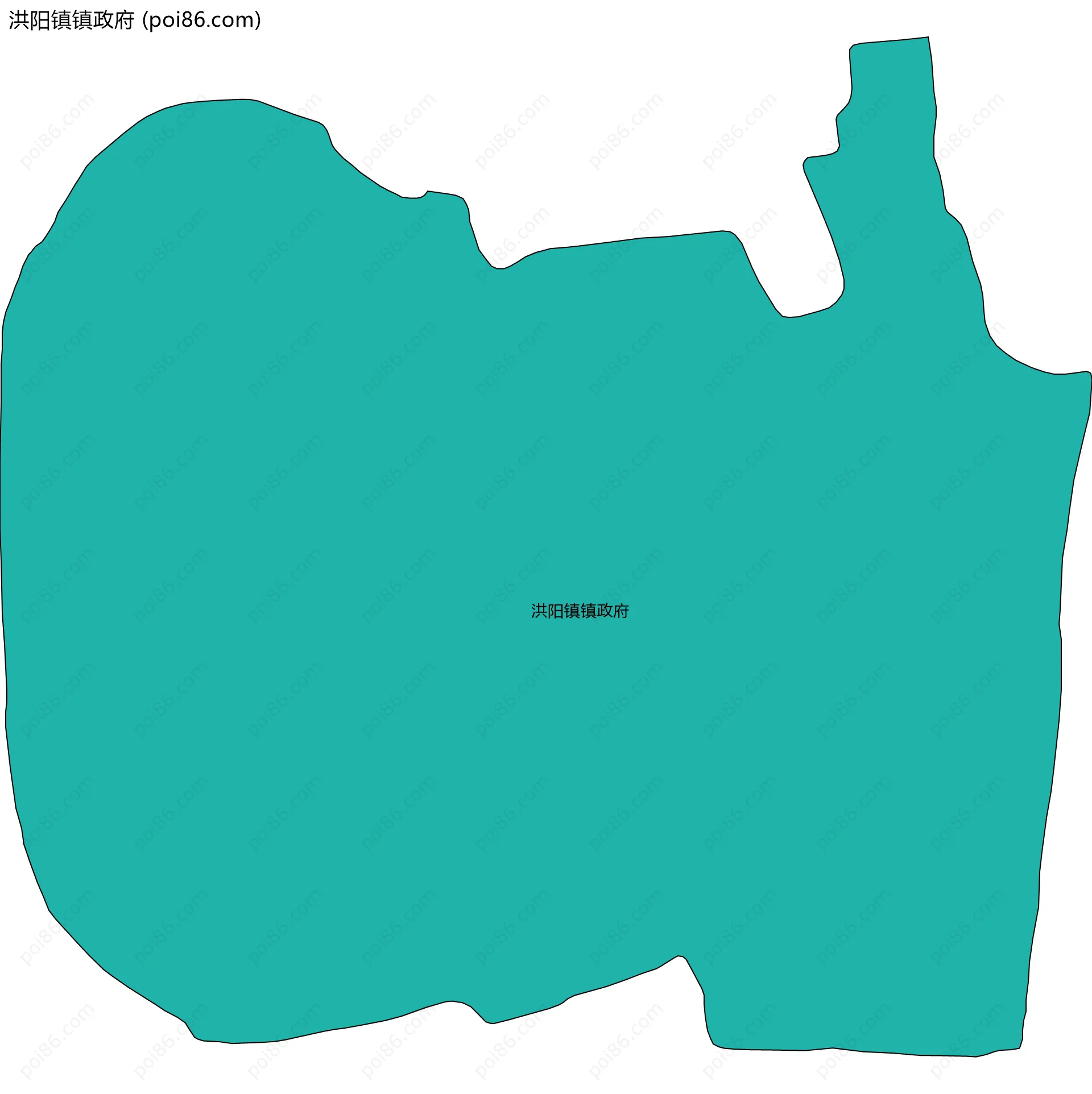 洪阳镇镇政府边界地图