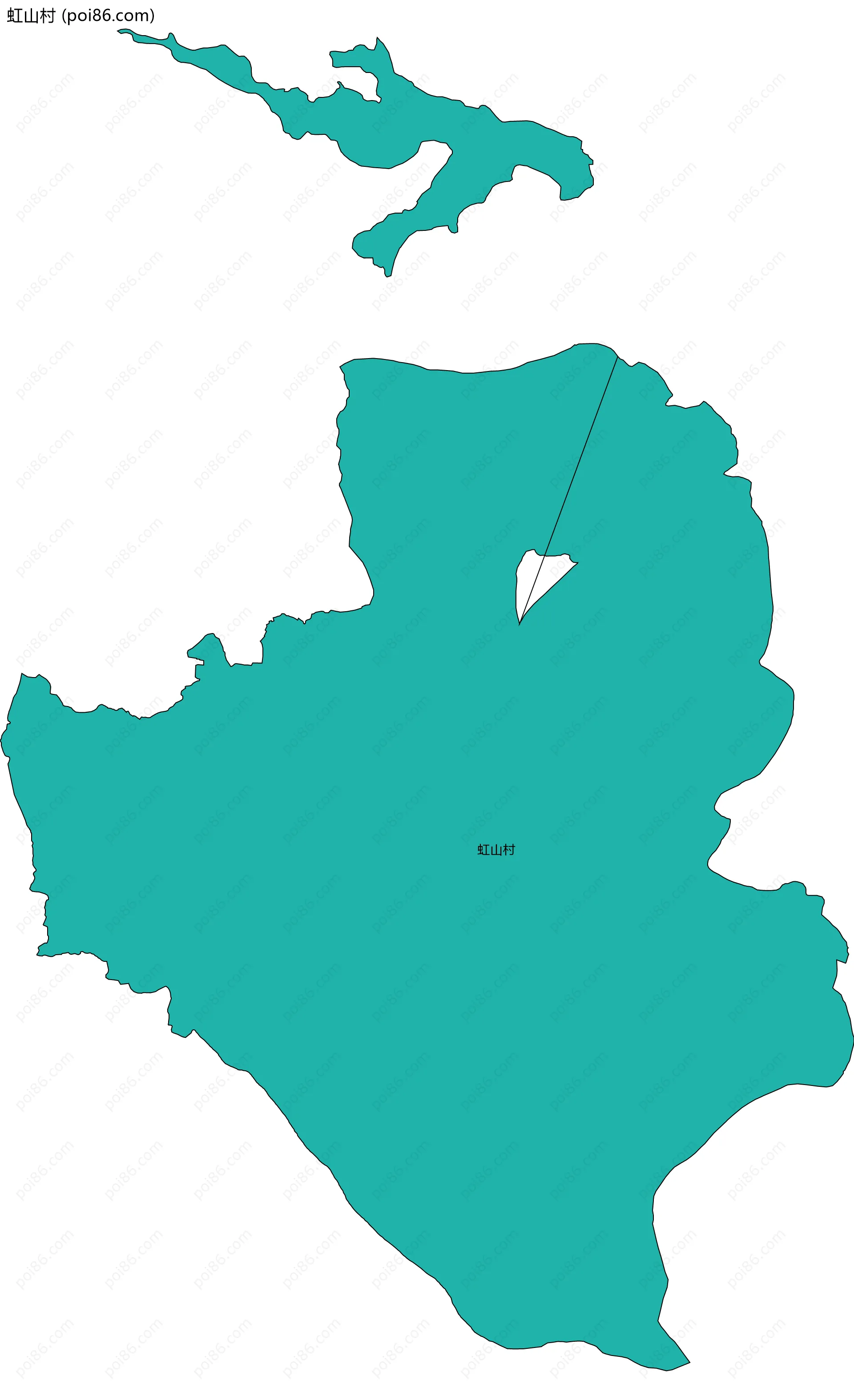 虹山村边界地图