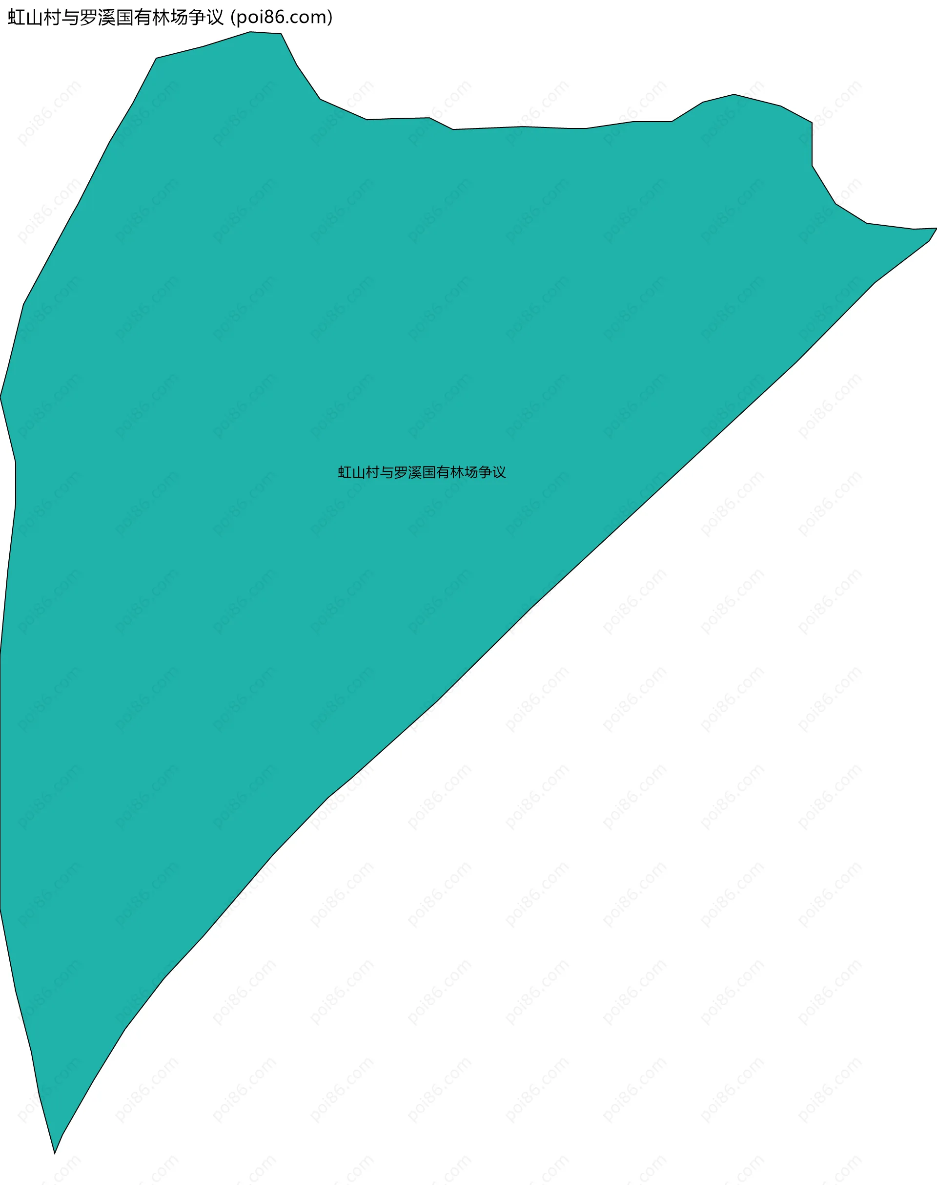 虹山村与罗溪国有林场争议边界地图