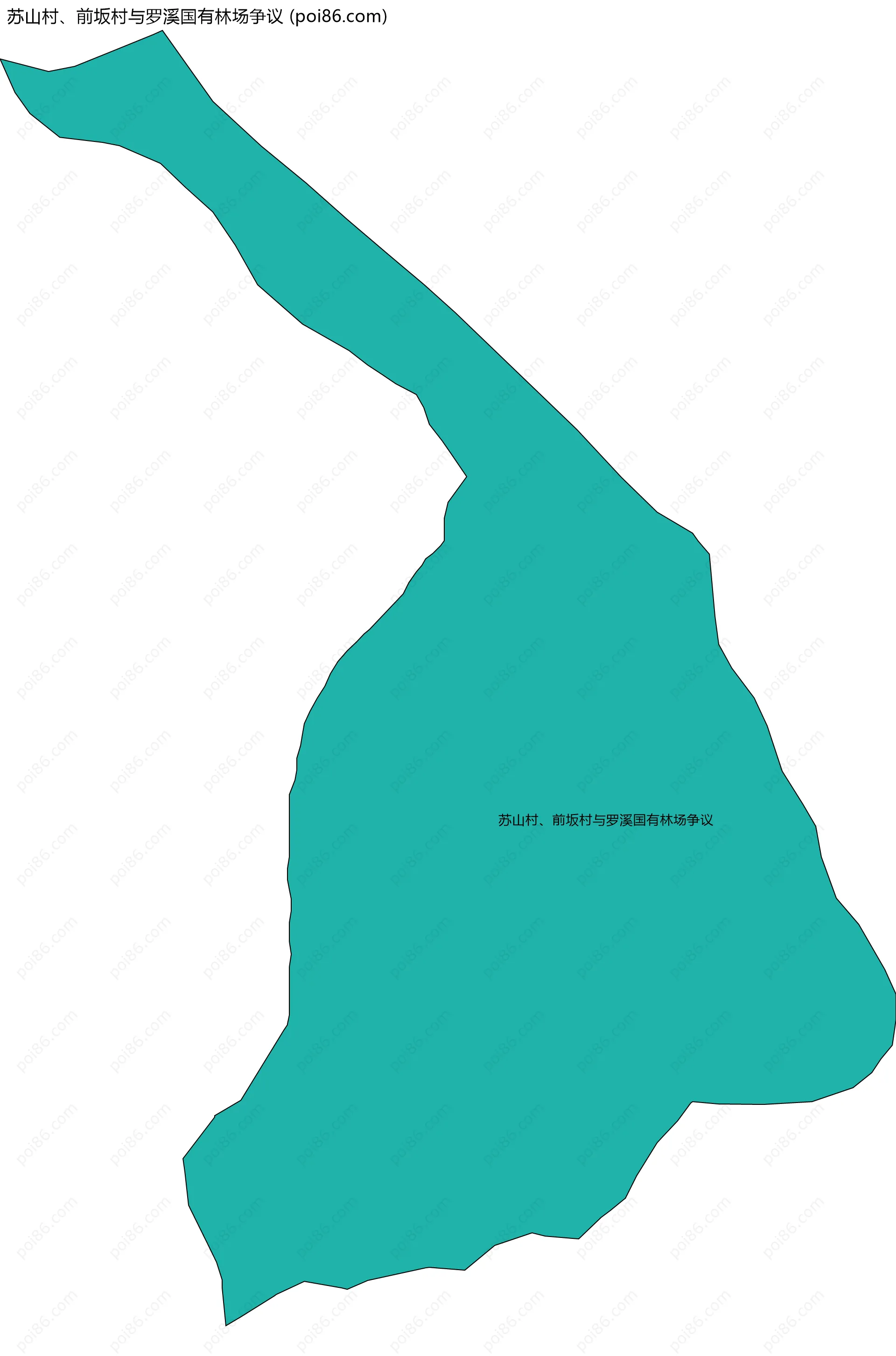 苏山村、前坂村与罗溪国有林场争议边界地图