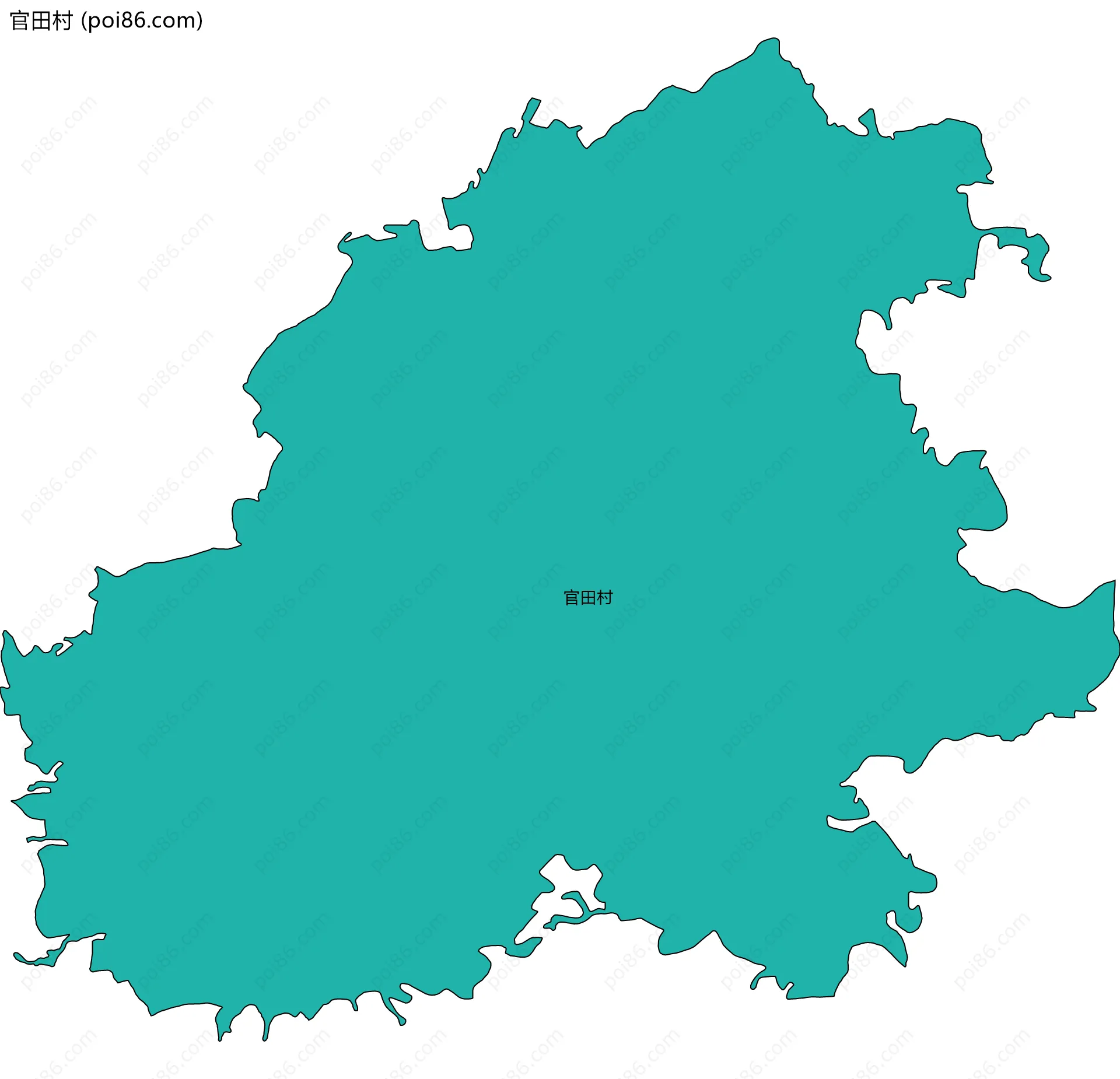 官田村边界地图