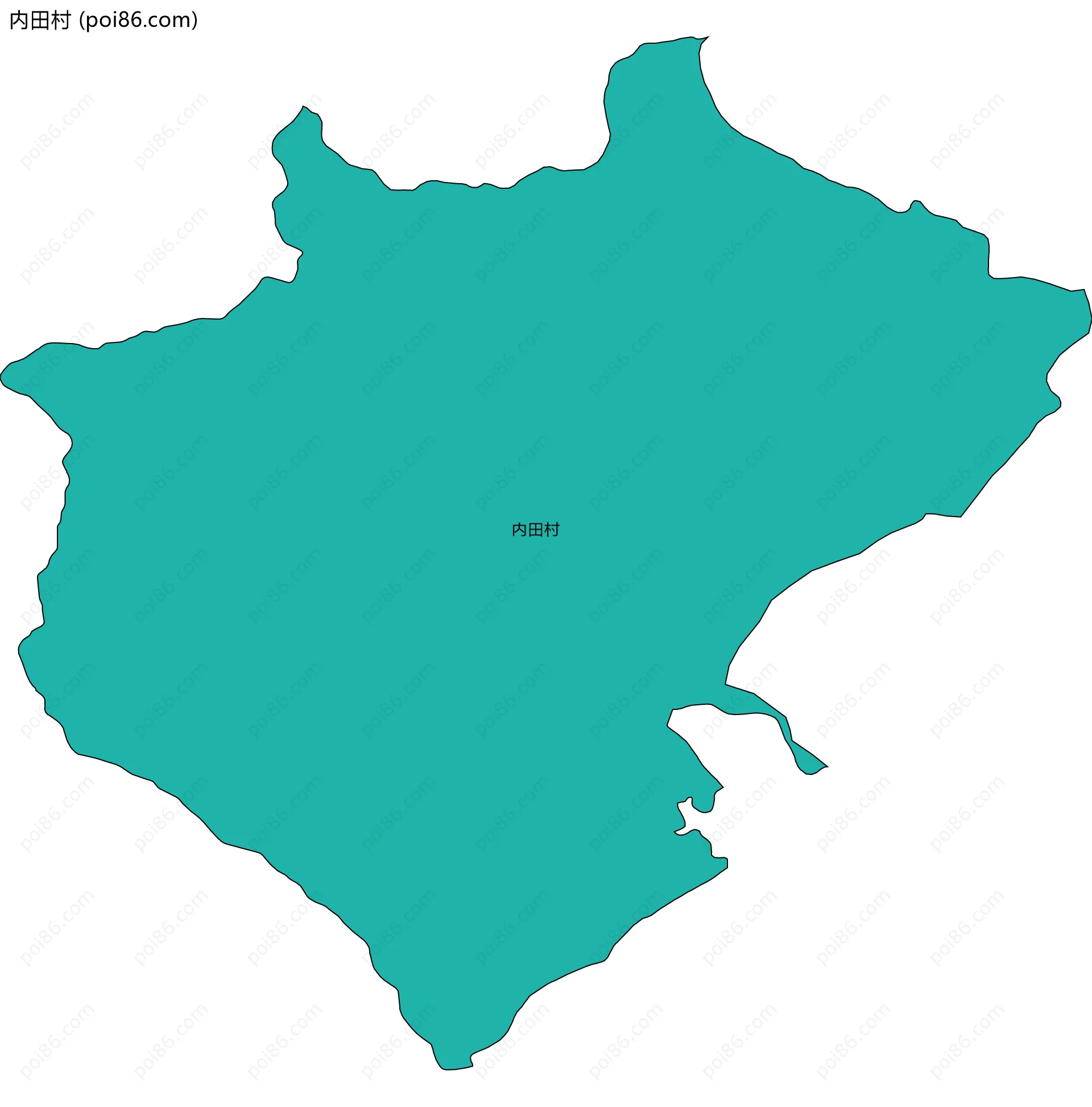 内田村边界地图