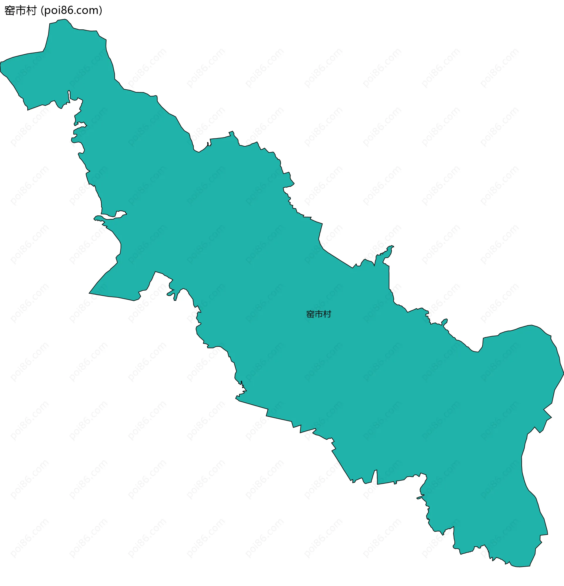 窑市村边界地图