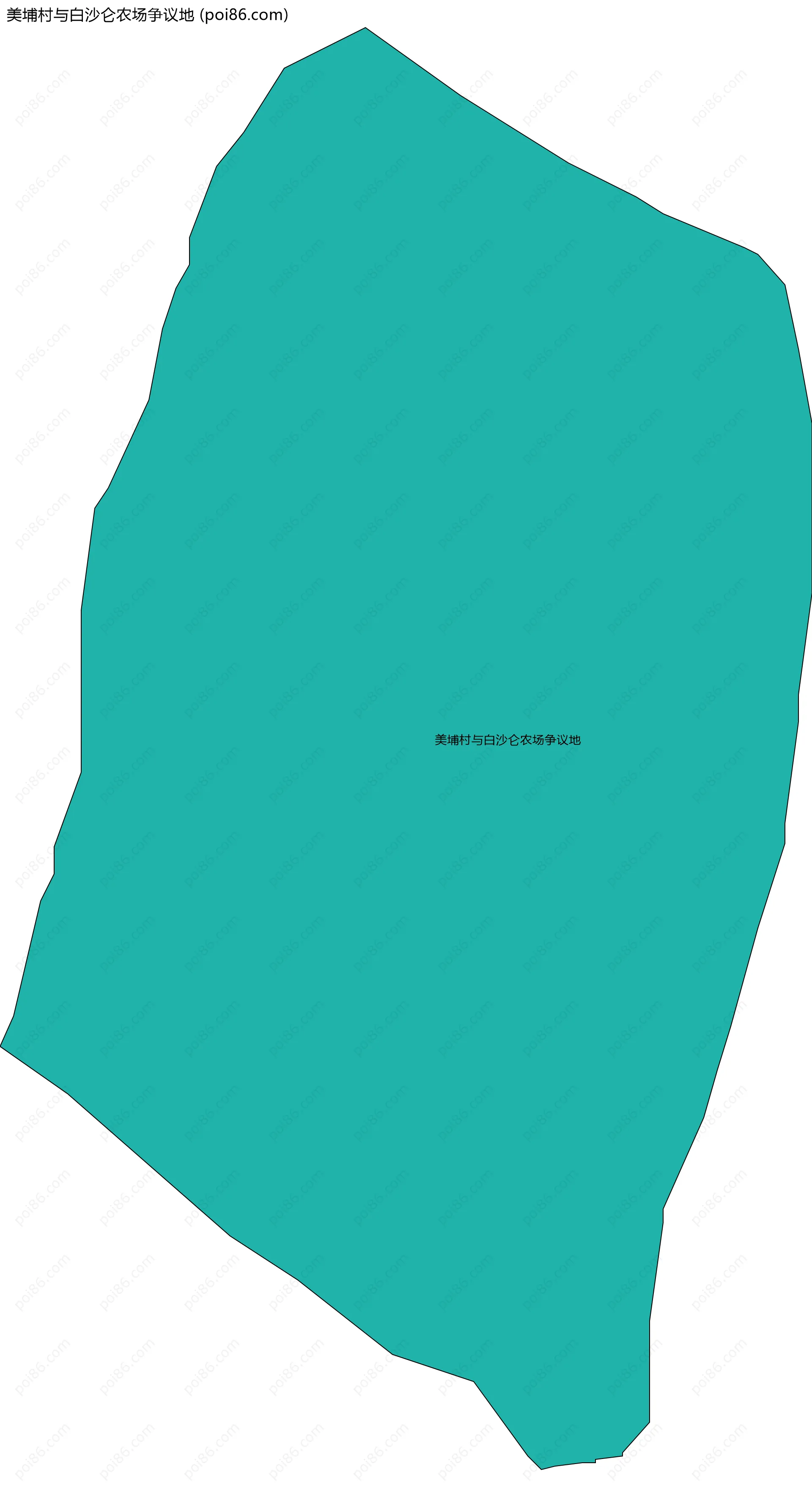 美埔村与白沙仑农场争议地边界地图