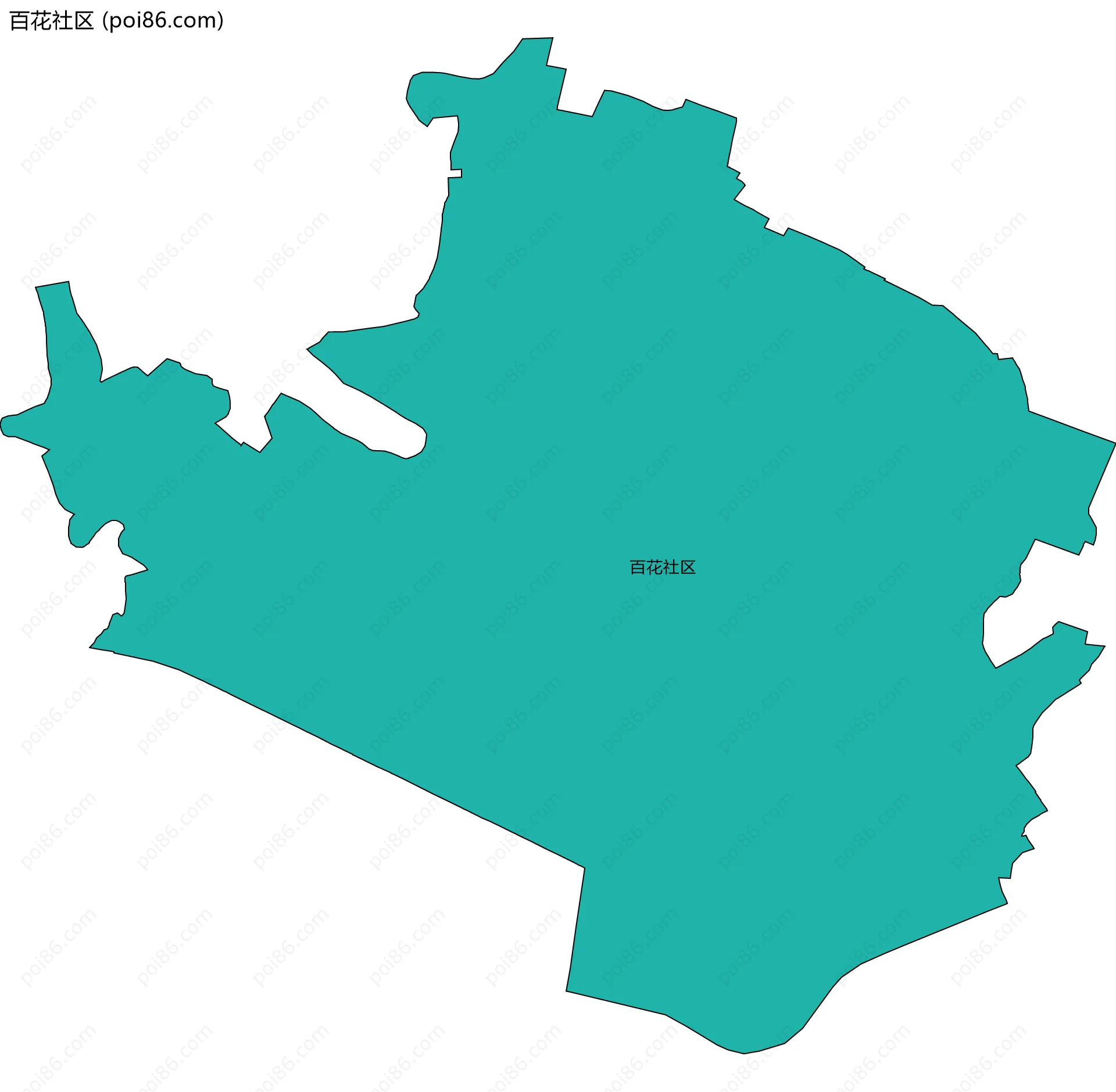百花社区边界地图