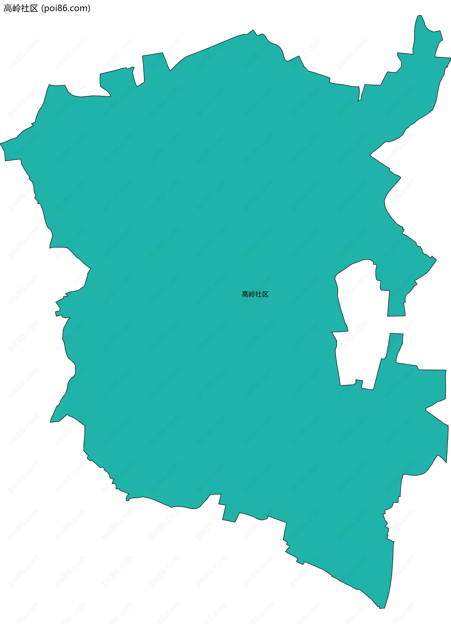 高岭社区边界地图